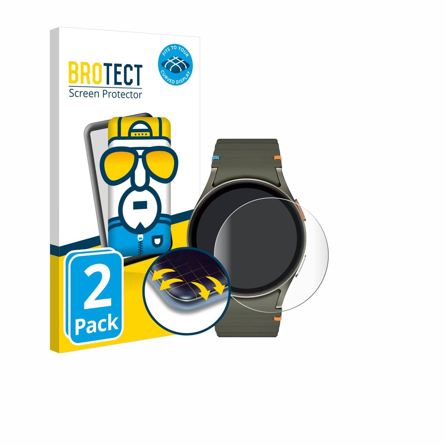 2x BROTECT Flex Full-Screen Folie für Samsung Galaxy Watch 7 (40