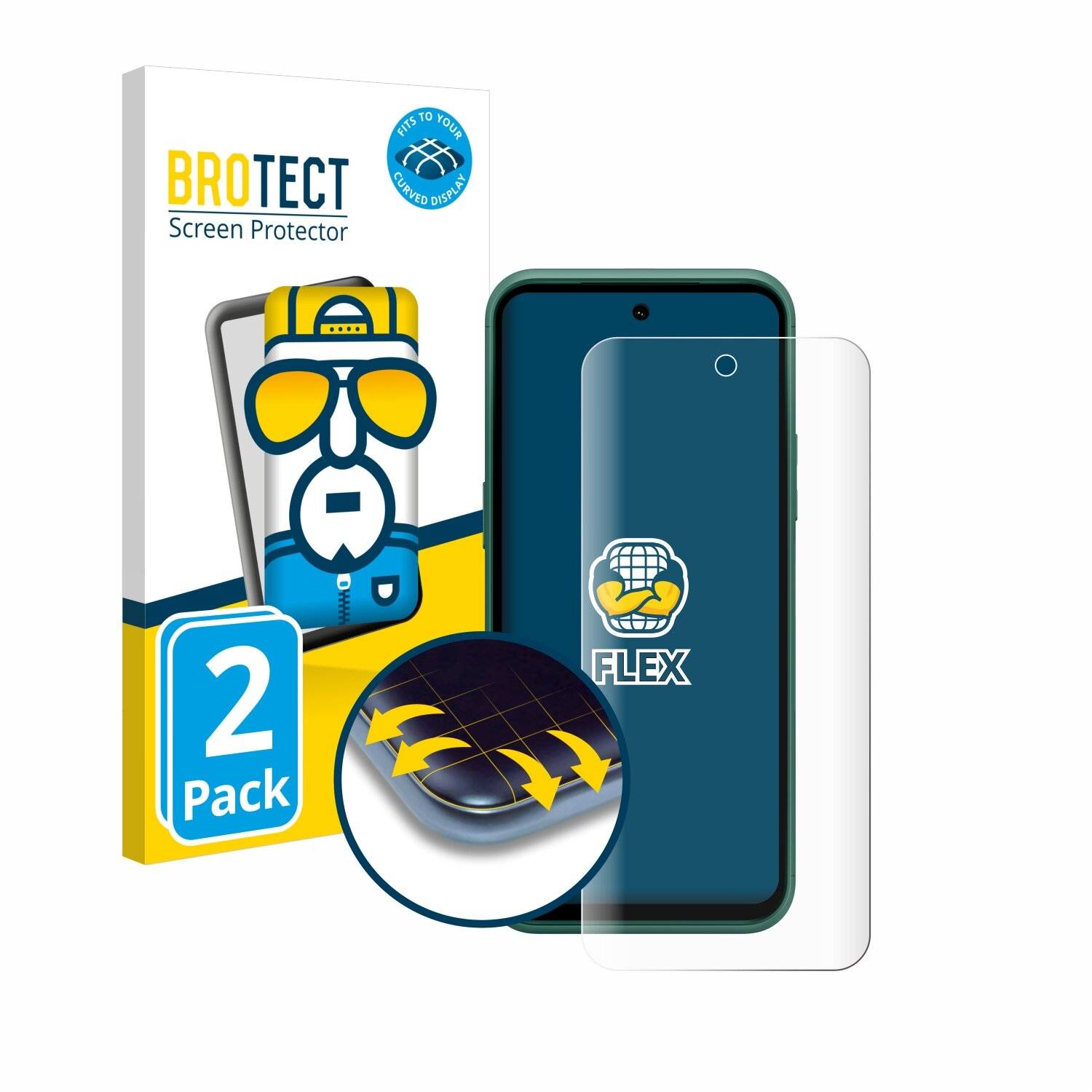 2x BROTECT Flex Full-Screen Folie für Nokia XR21 Limited