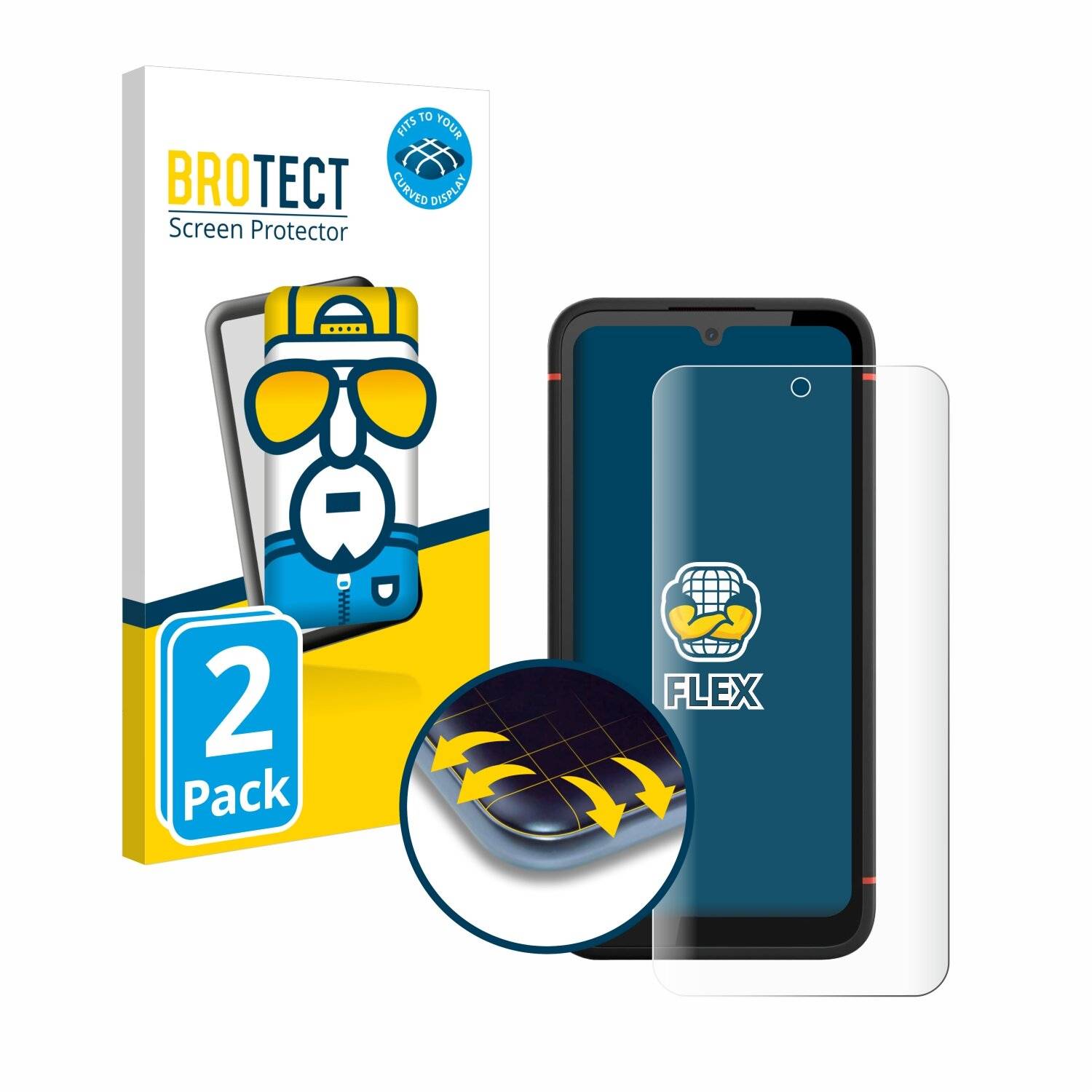 2x BROTECT Flex Full-Screen Folie für Gigaset GX4