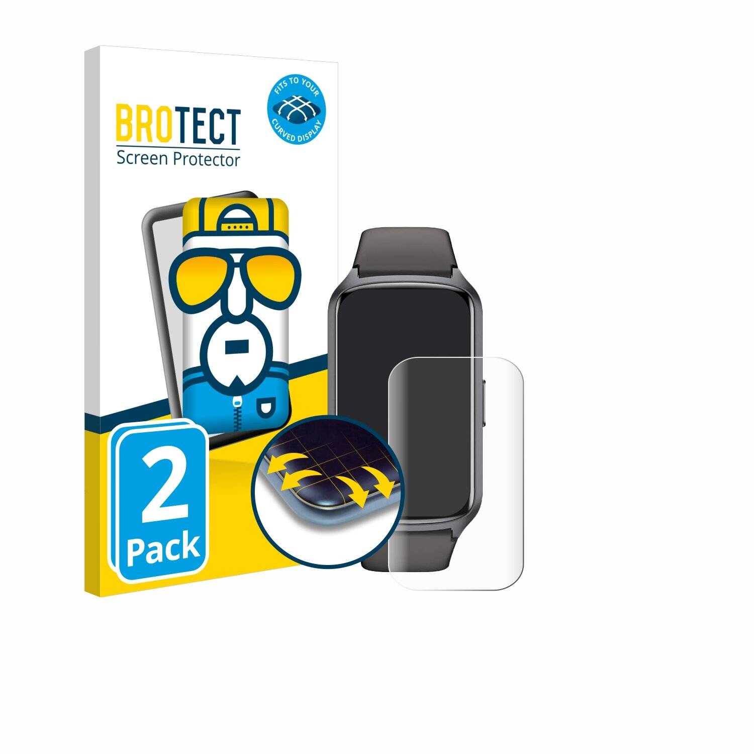 2x BROTECT Flex Full-Screen Folie für Amzhero Fitness Tracker
