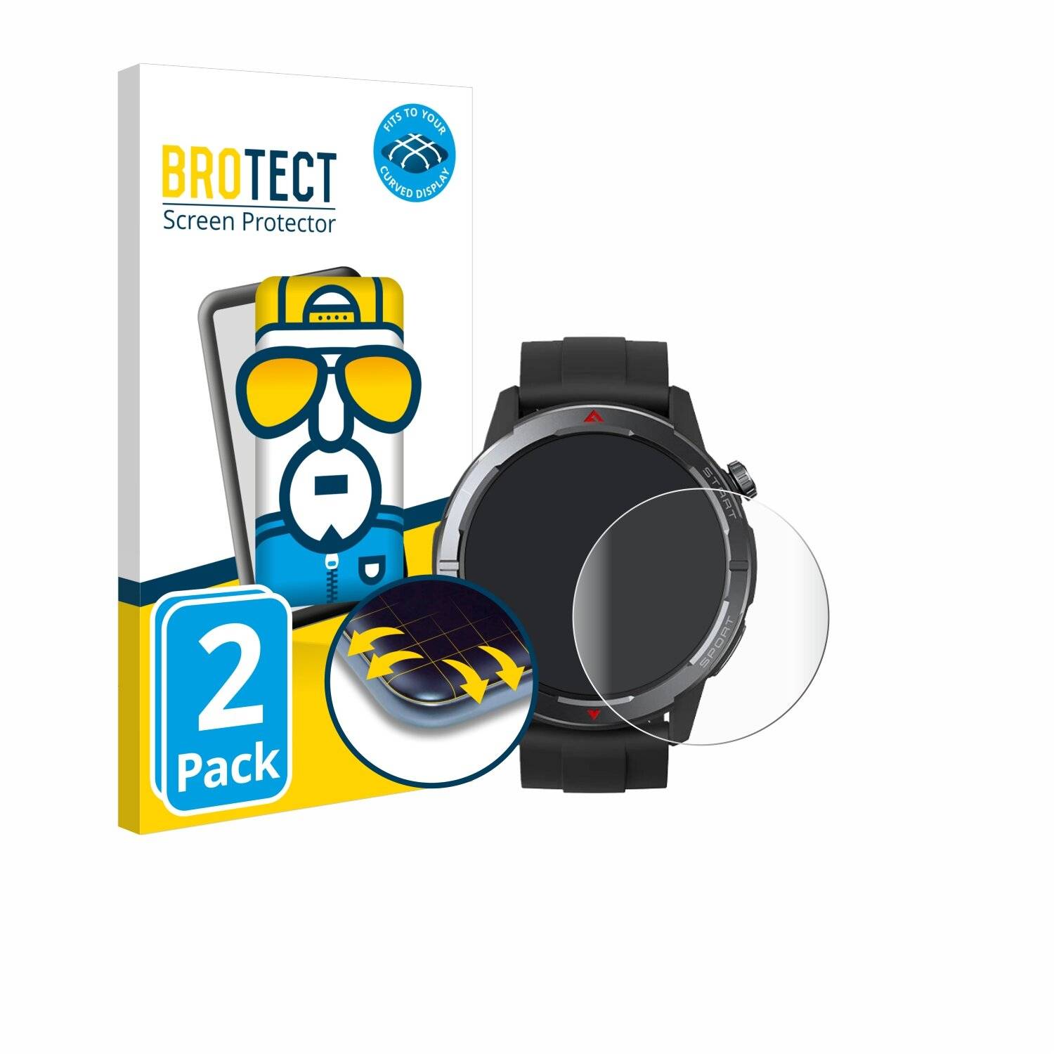 2x BROTECT Flex Full-Screen Folie für Zeblaze Stratos 3
