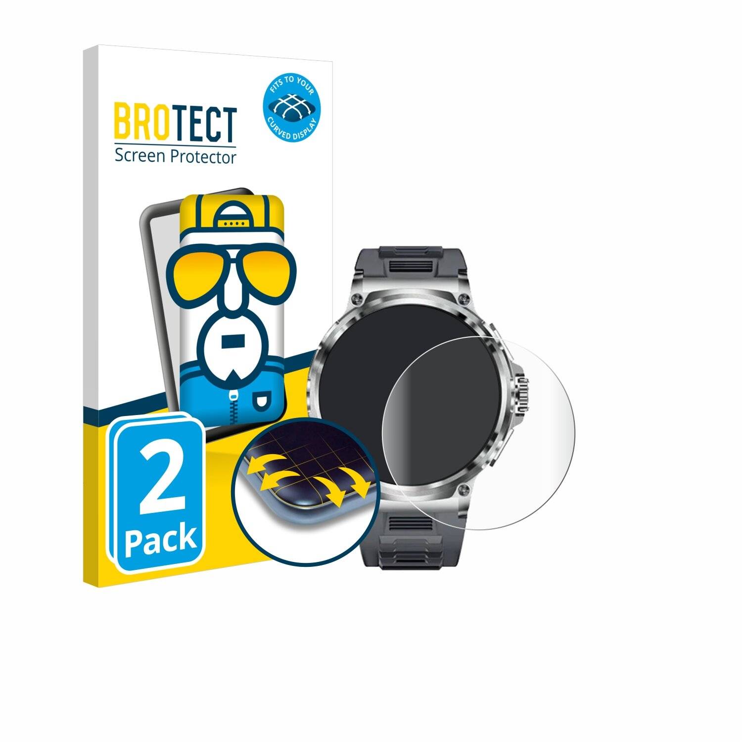 2x BROTECT Flex Full-Screen Folie für Smartwatch V69