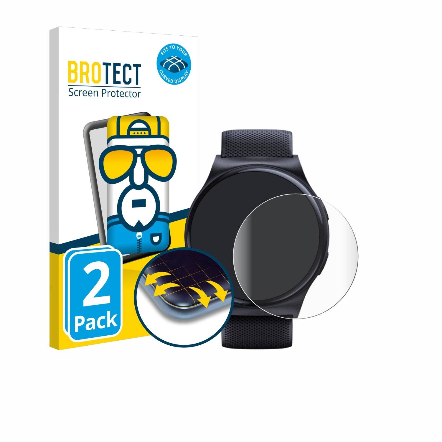 2x BROTECT Flex Full-Screen Folie für Motorola Moto Watch