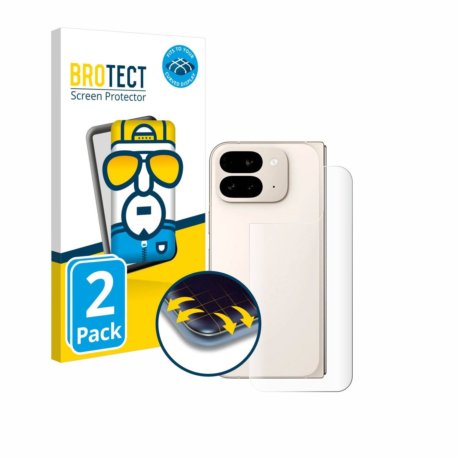 2x BROTECT Flex Full-Screen Folie für Google Pixel 9 Pro Fold