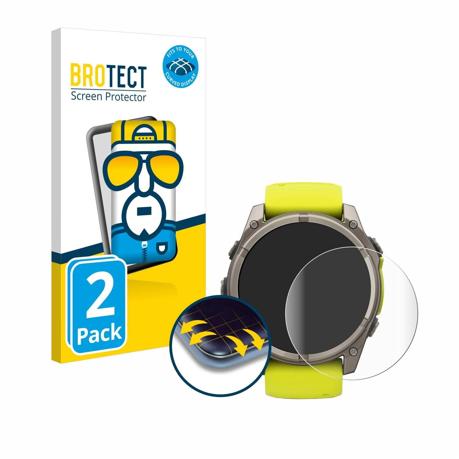 2x BROTECT Flex Full-Screen Folie für Garmin Fenix 8 Solar (51