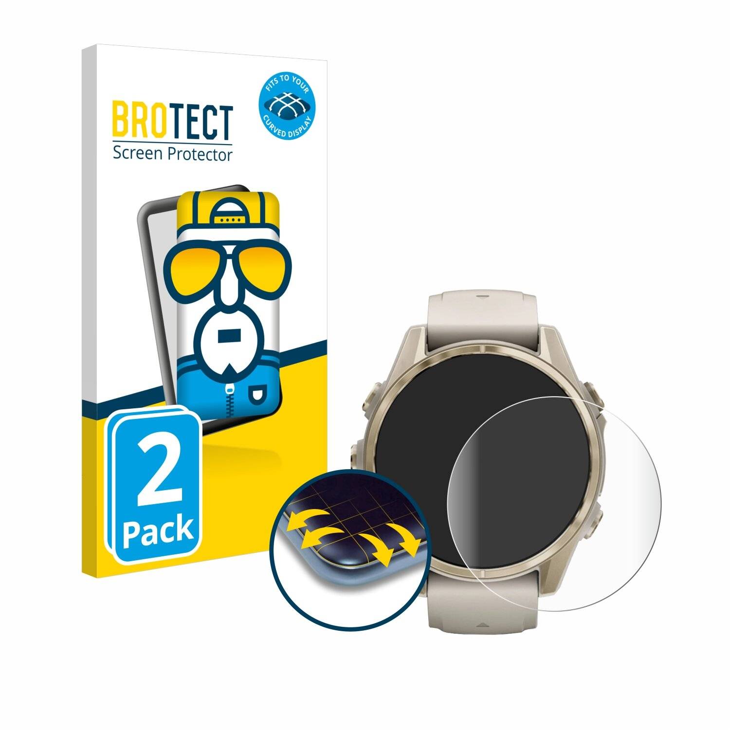 2x BROTECT Flex Full-Screen Folie für Garmin Fenix 8 (43