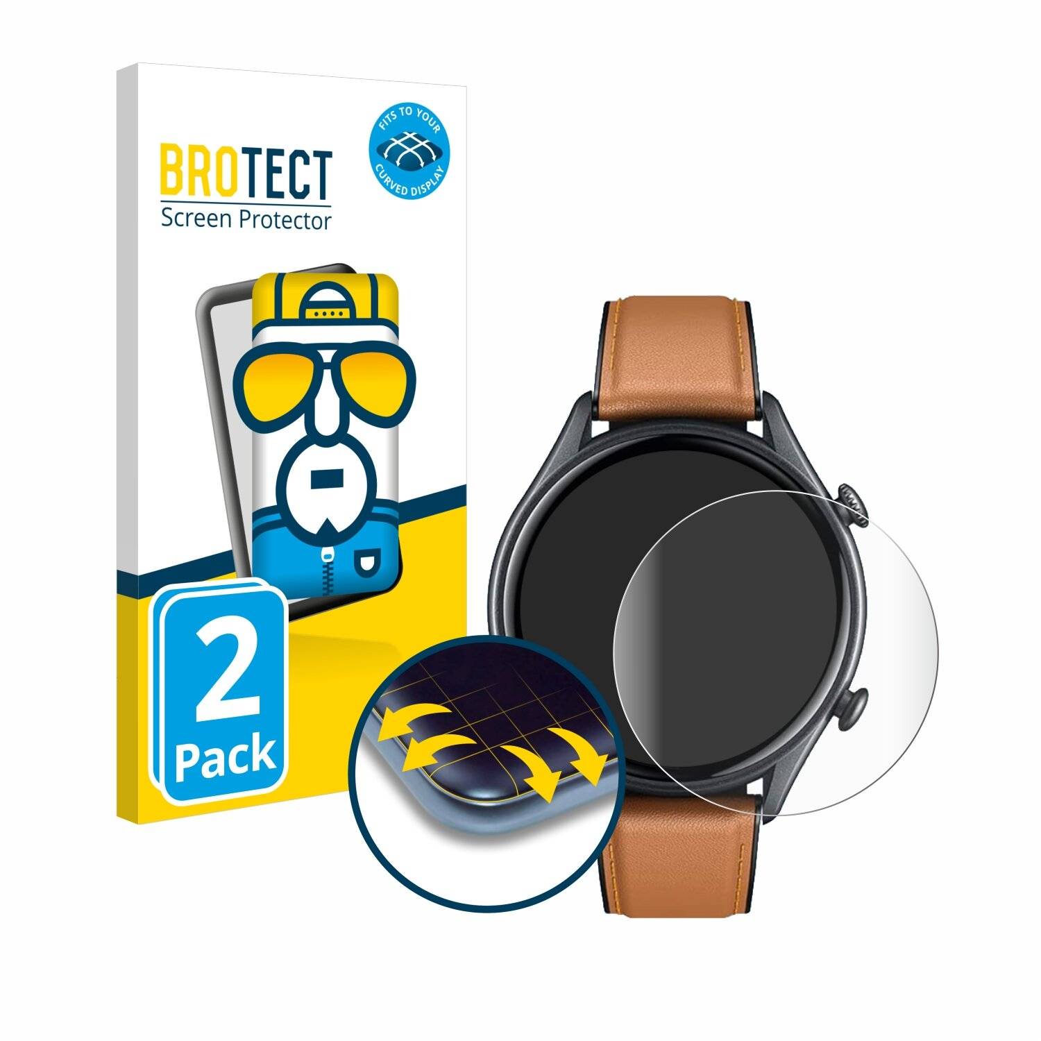 2x BROTECT Flex Full-Screen Folie für Smartwatch C18