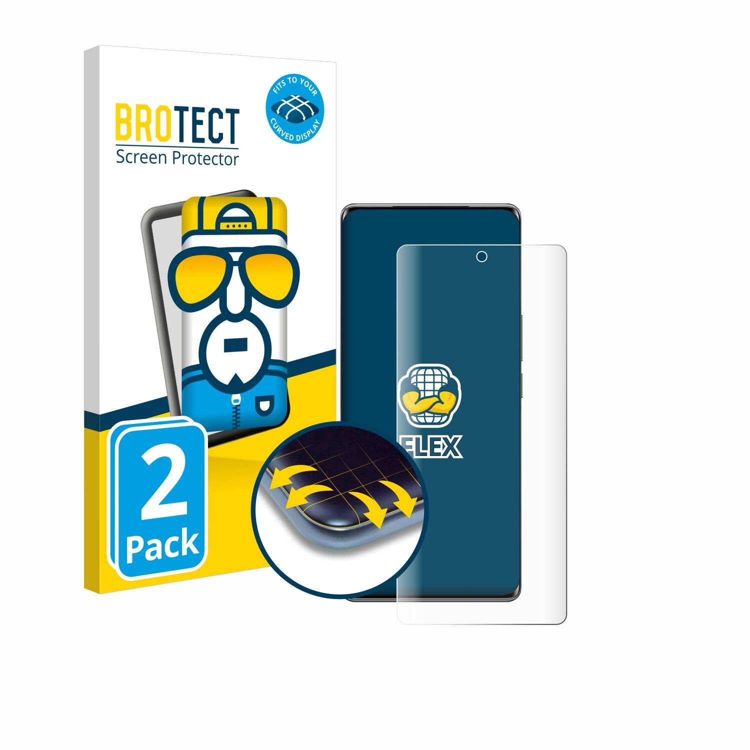 2x BROTECT Flex Full-Screen Folie für Vivo T2