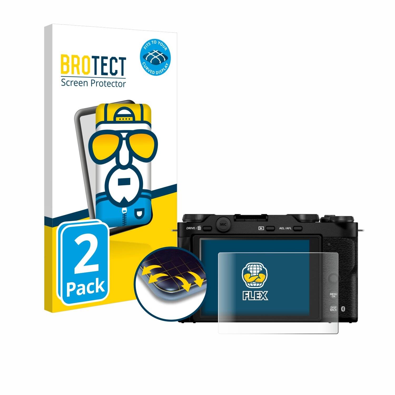 2x BROTECT Flex Full-Screen Folie für Fujifilm
