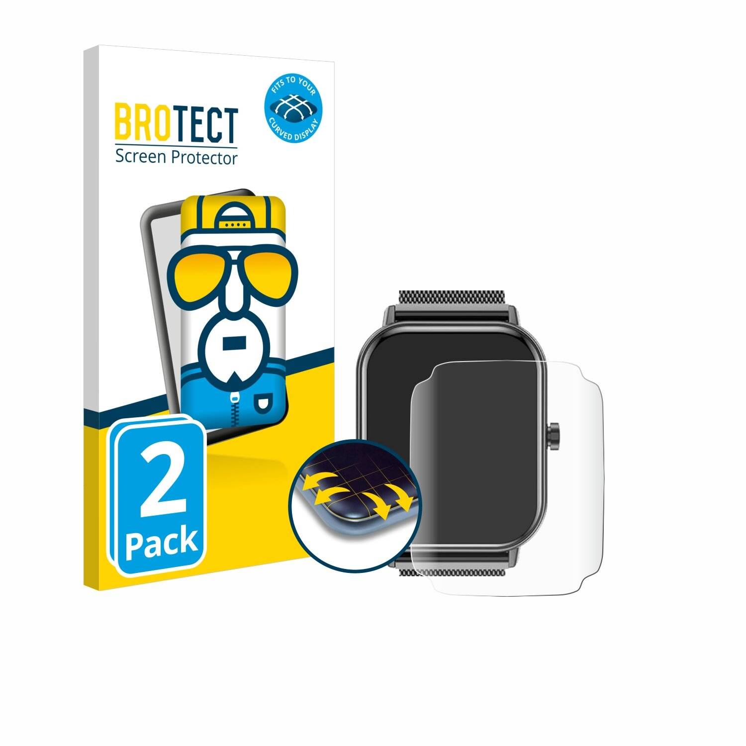 2x BROTECT Flex Full-Screen Folie für Haulvean Smartwatch