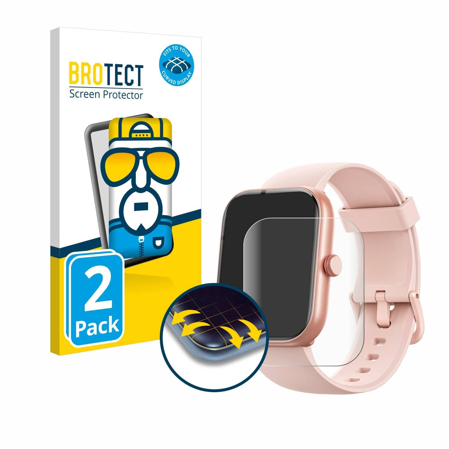 2x BROTECT Flex Full-Screen Folie für Fitpolo IDW20