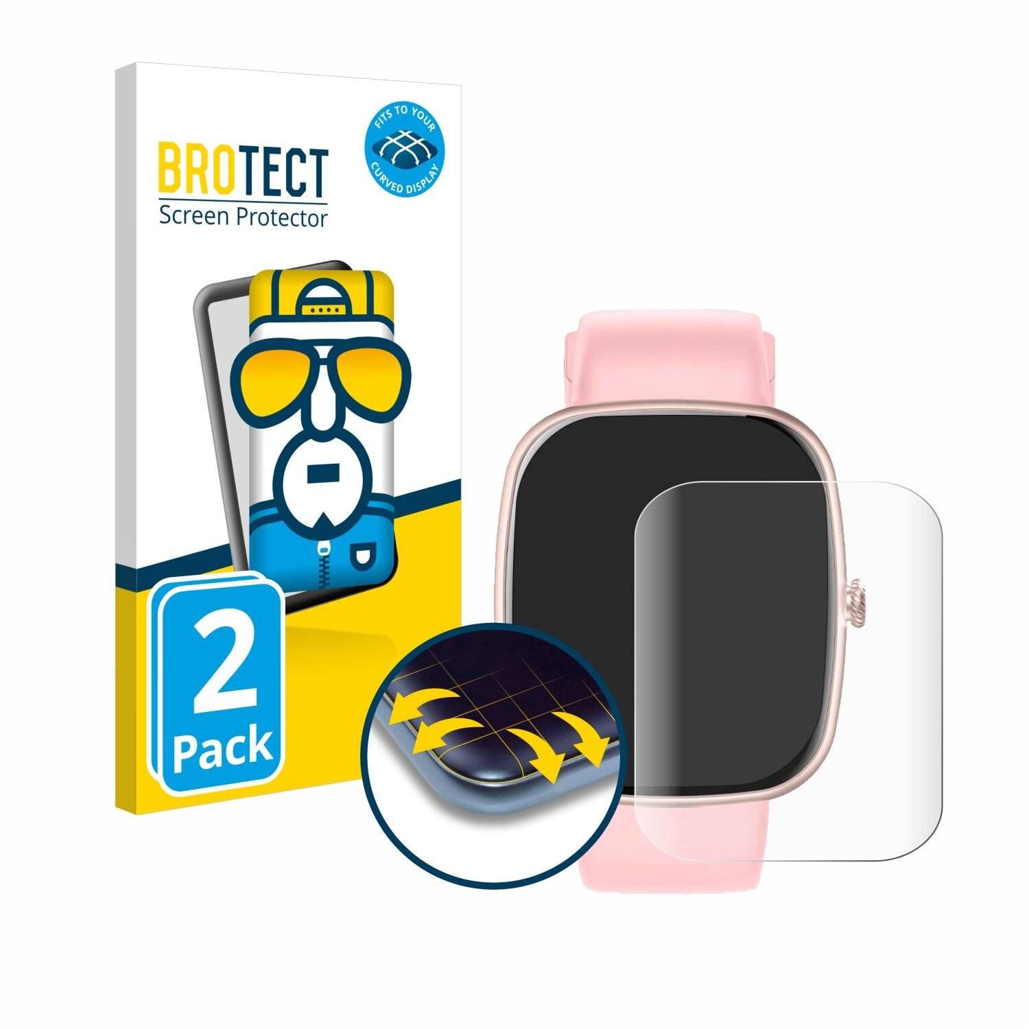 2x BROTECT Flex Full-Screen Folie für Yuede Smartwatch