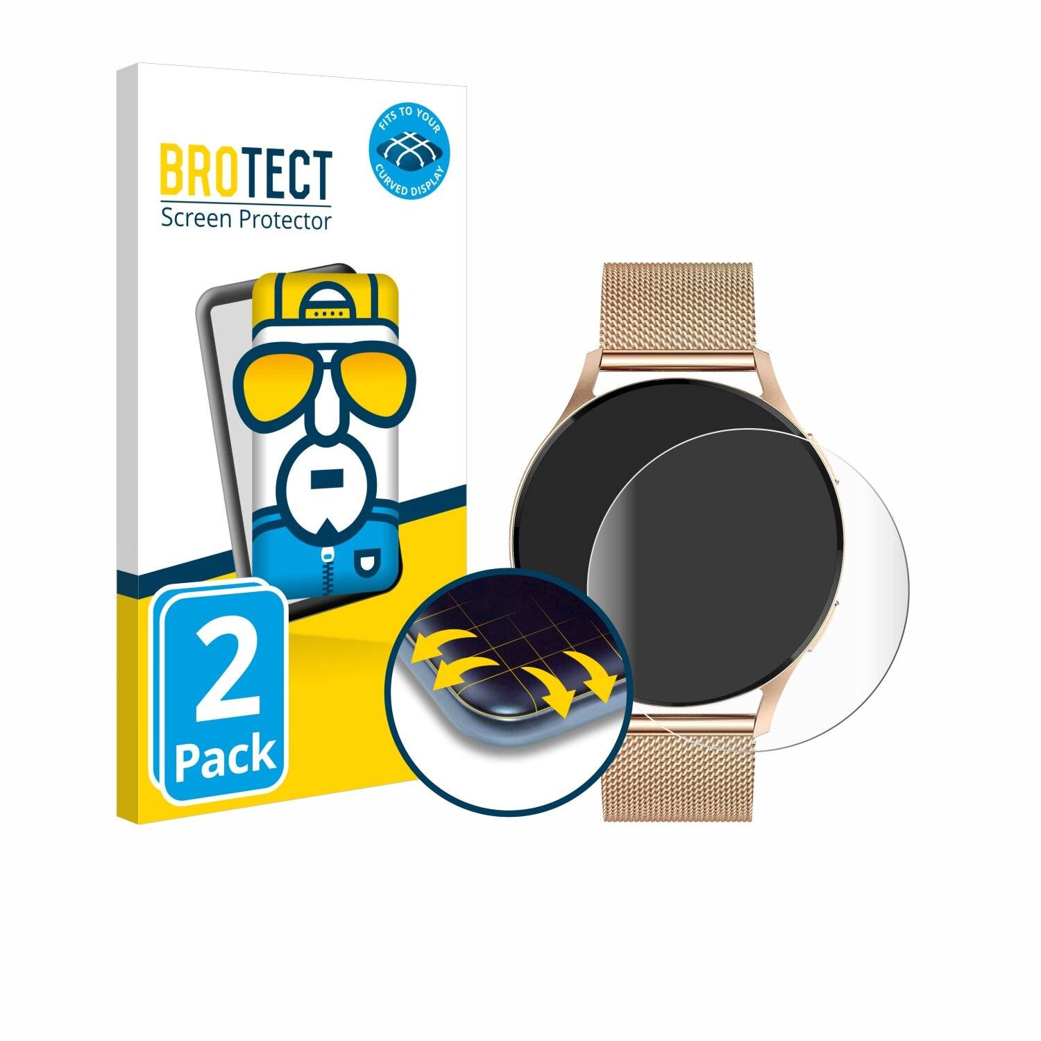 2x BROTECT Flex Full-Screen Folie für Levowatch Edgy