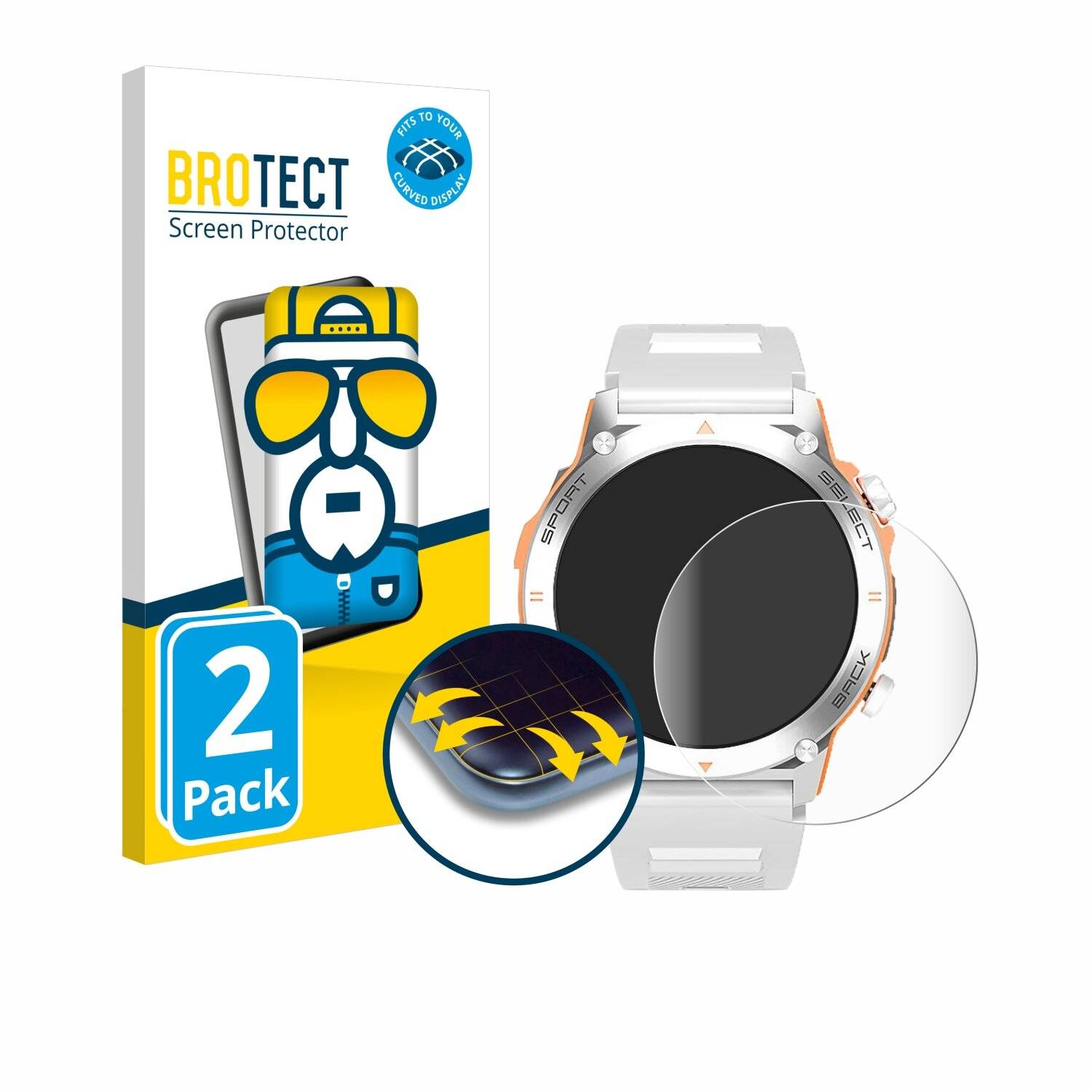 2x BROTECT Flex Full-Screen Folie für RAYOFI Smartwatch