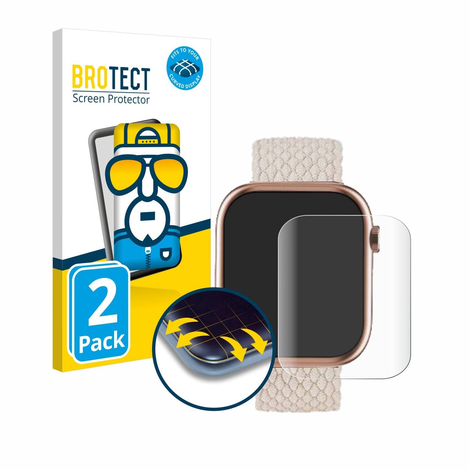 2x BROTECT Flex Full-Screen Folie für Msovaeu Smartwatch