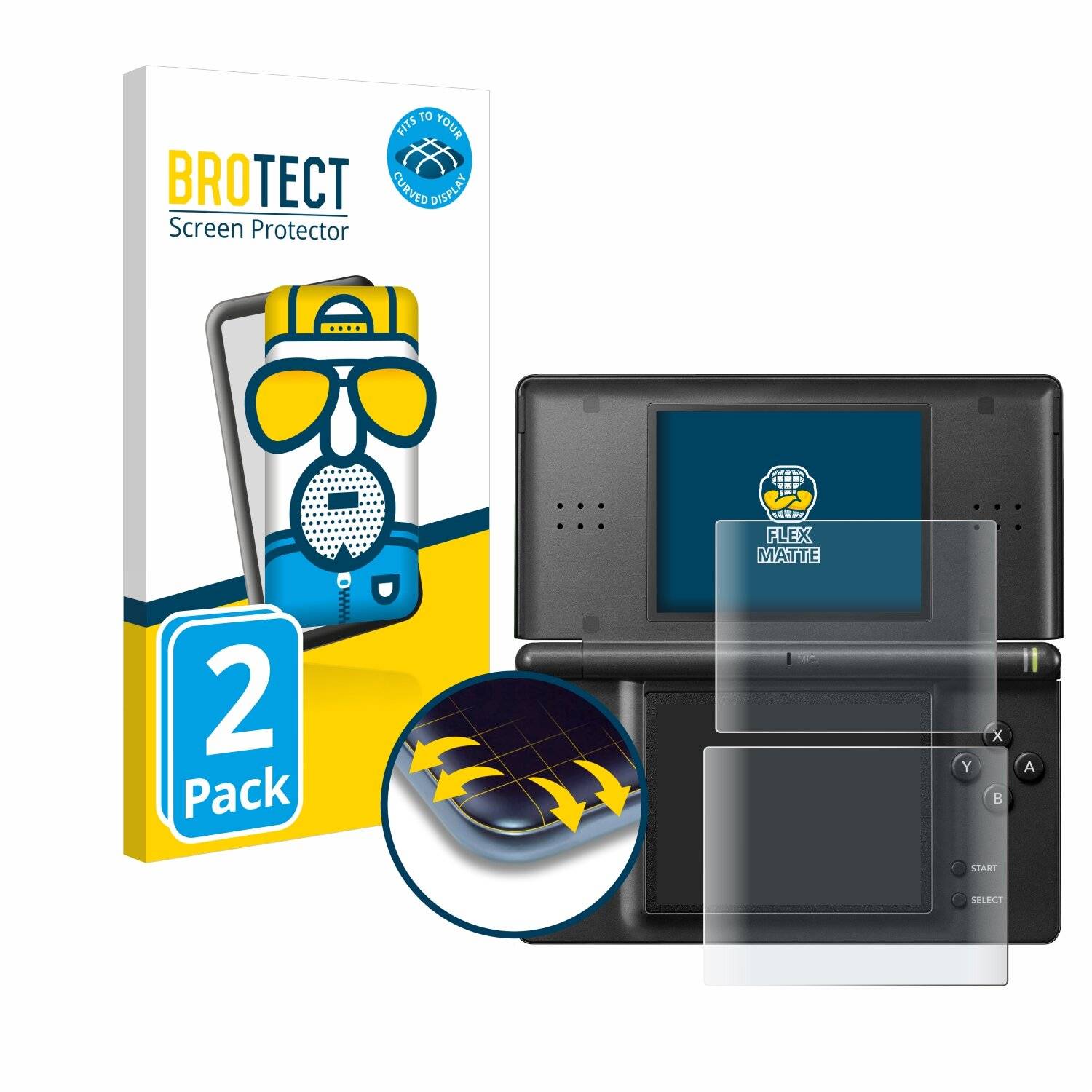 2x BROTECT Flex Matt Full-Screen Folie für Nintendo DS