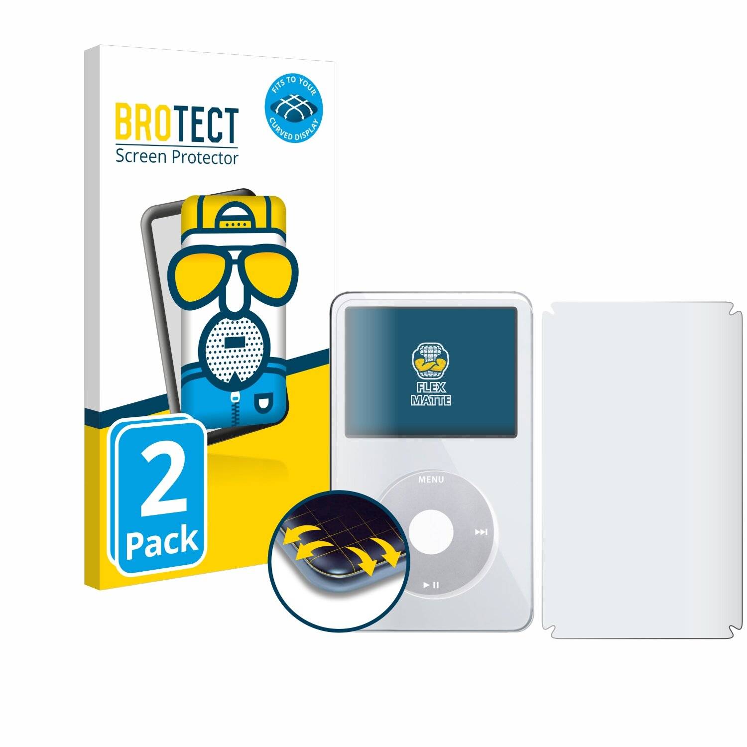 2x BROTECT Flex Matt Full-Screen Folie für Apple iPod Classic Video
