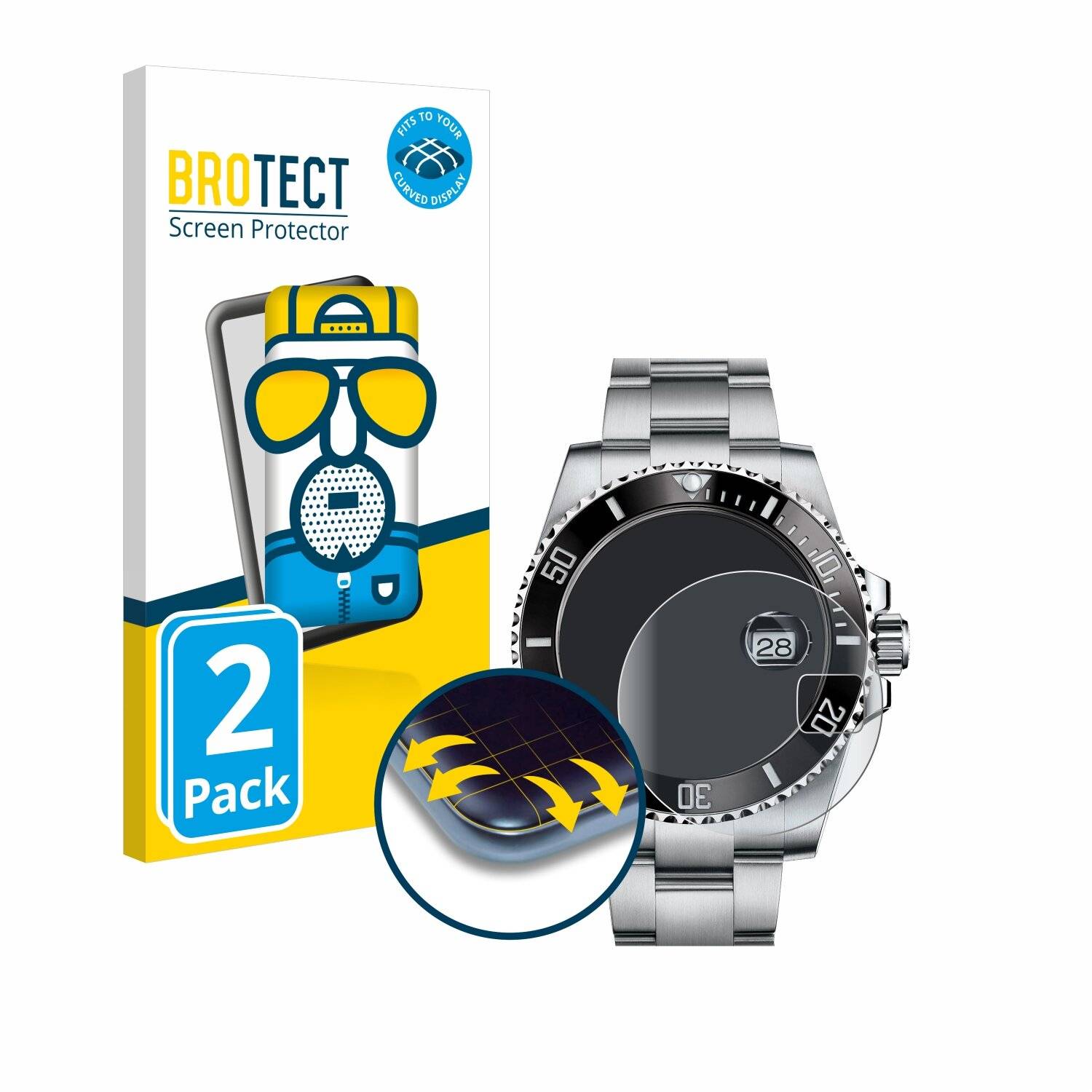 2x BROTECT Flex Matt Full-Screen Folie für Rolex Submariner