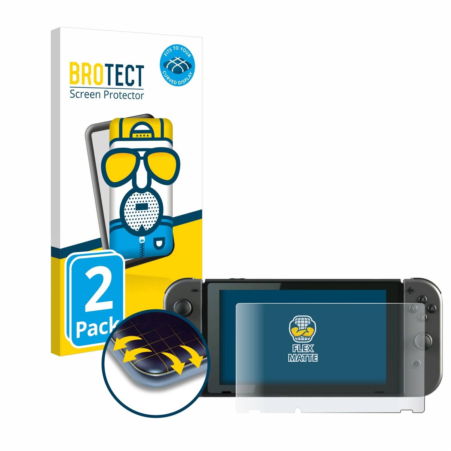 2x BROTECT Flex Matt Full-Screen Folie für Nintendo