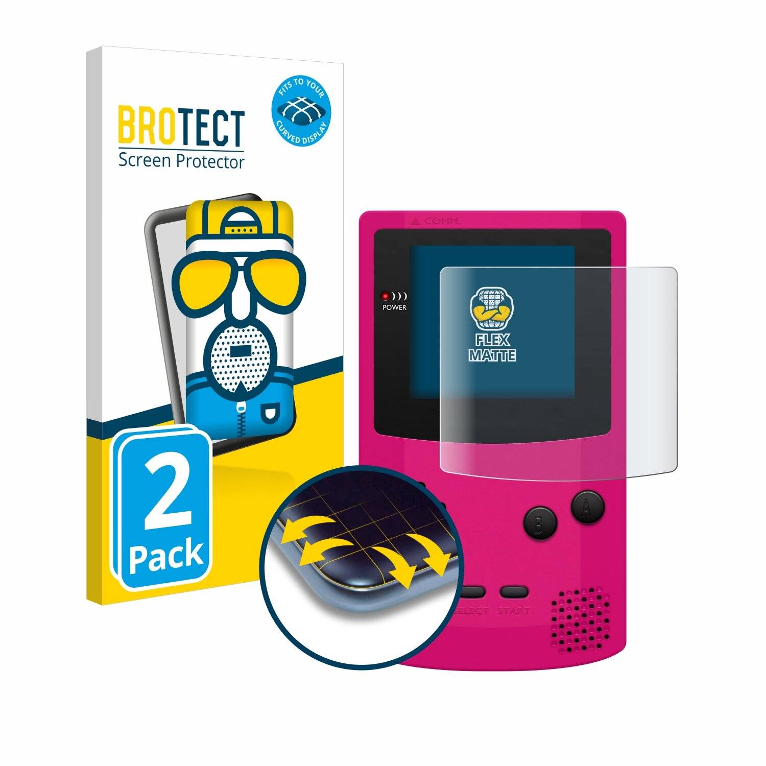 2x BROTECT Flex Matt Full-Screen Folie für Nintendo Gameboy