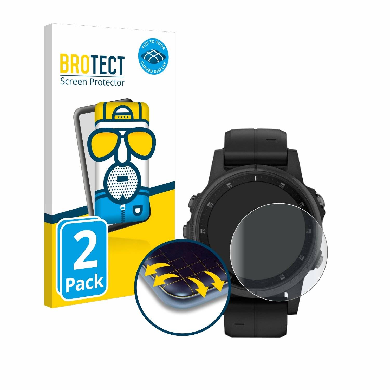 2x BROTECT Flex Matt Full-Screen Folie für Garmin Fenix 5S Plus (42