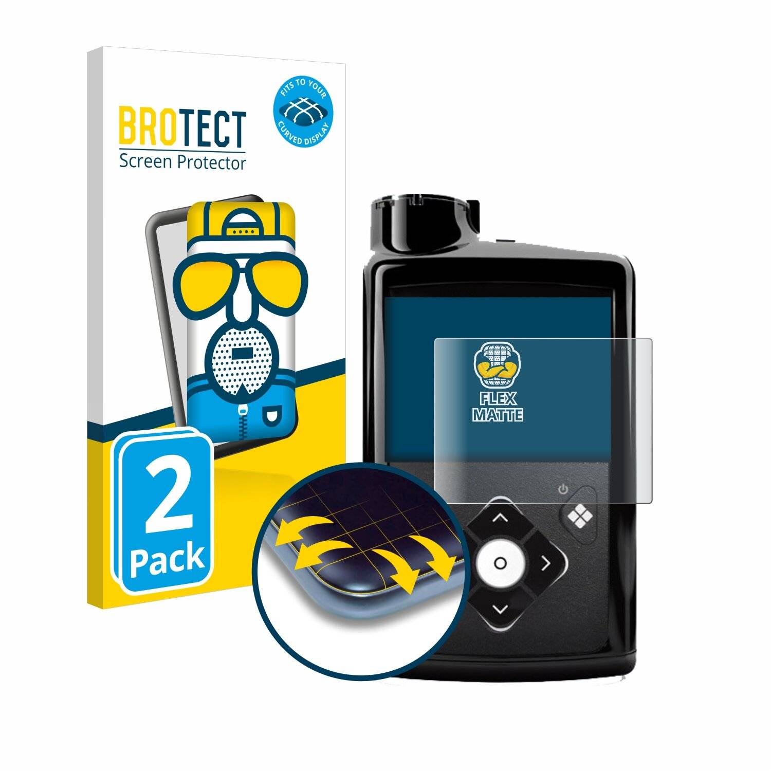 2x BROTECT Flex Matt Full-Screen Folie für Medtronic Minimed