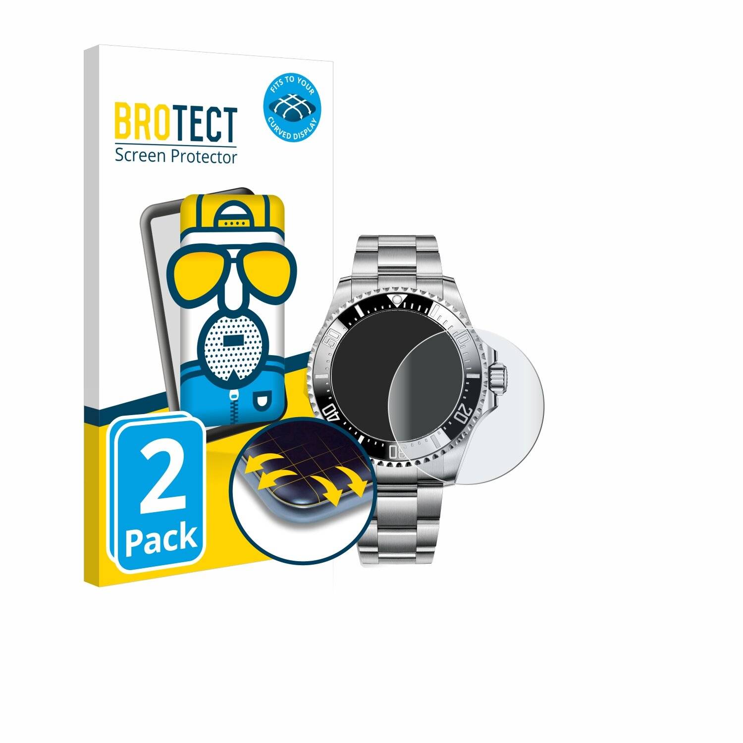 2x BROTECT Flex Matt Full-Screen Folie für Rolex Sea-Dweller Deepsea (44
