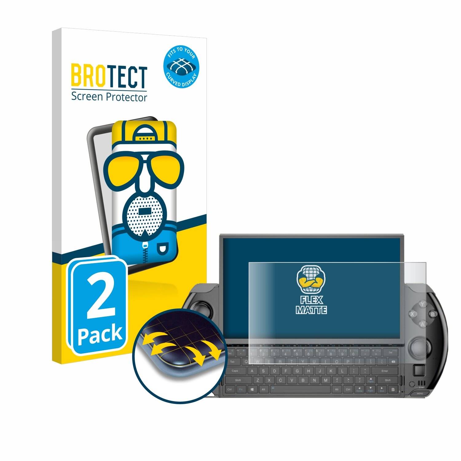 2x BROTECT Flex Matt Full-Screen Folie für GPD Win