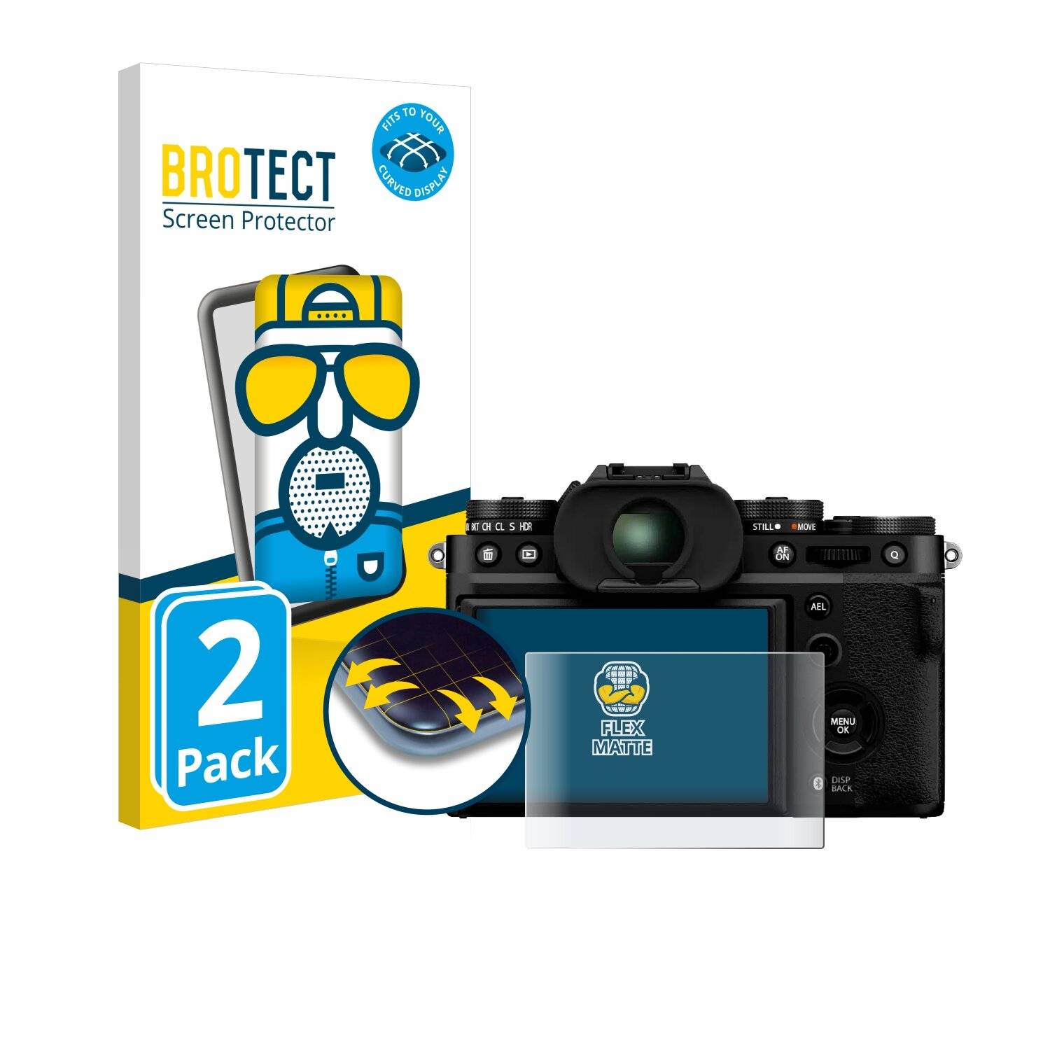 2x BROTECT Flex Matt Full-Screen Folie für Fujifilm