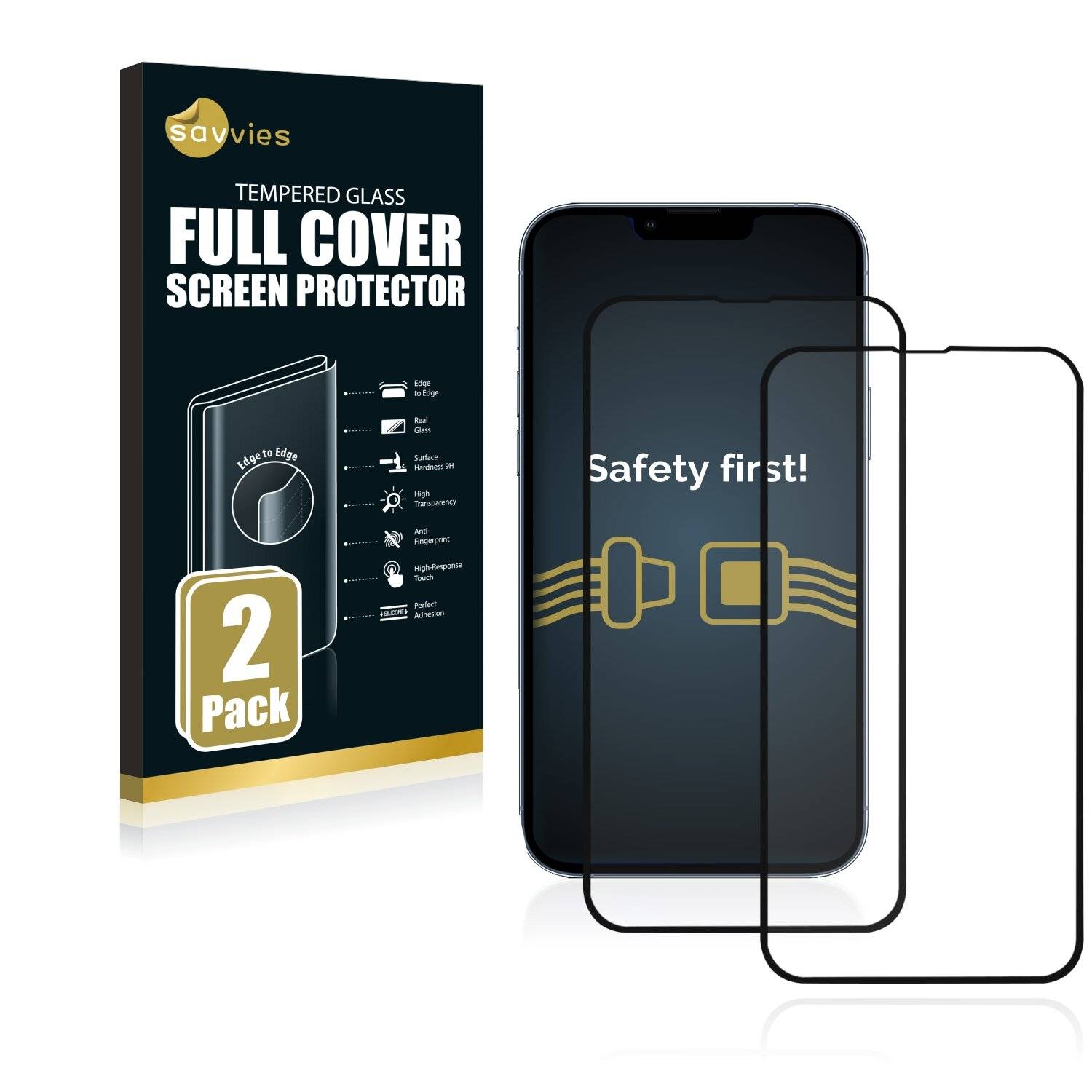 2x Savvies Xtreme Glass 3D Full Cover Schutzglas für iPhone 14 Plus