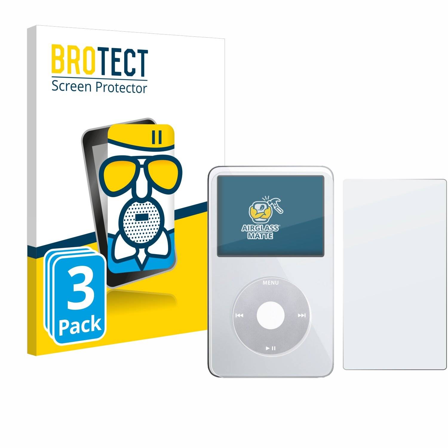 3x BROTECT AirGlass Matt Glas Panzer Folie für Apple iPod Classic Video