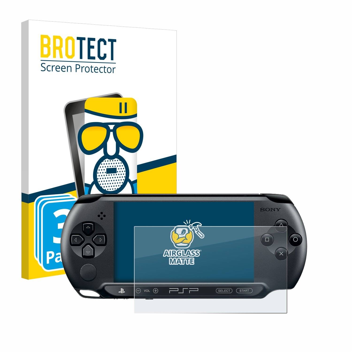 3x BROTECT AirGlass Matt Glas Panzer Folie für Sony PSP Street