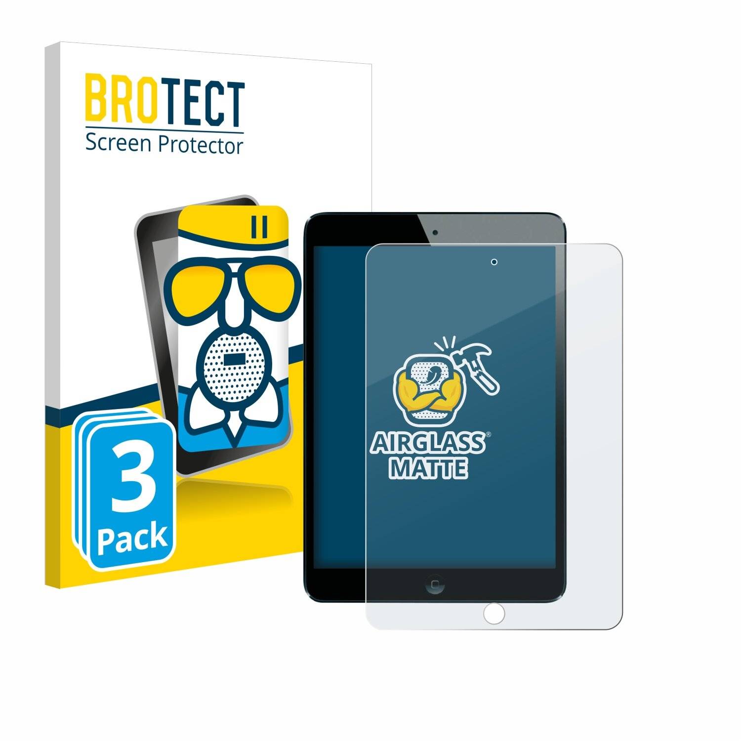 3x BROTECT AirGlass Matt Glas Panzer Folie für Apple iPad Mini 1 2012