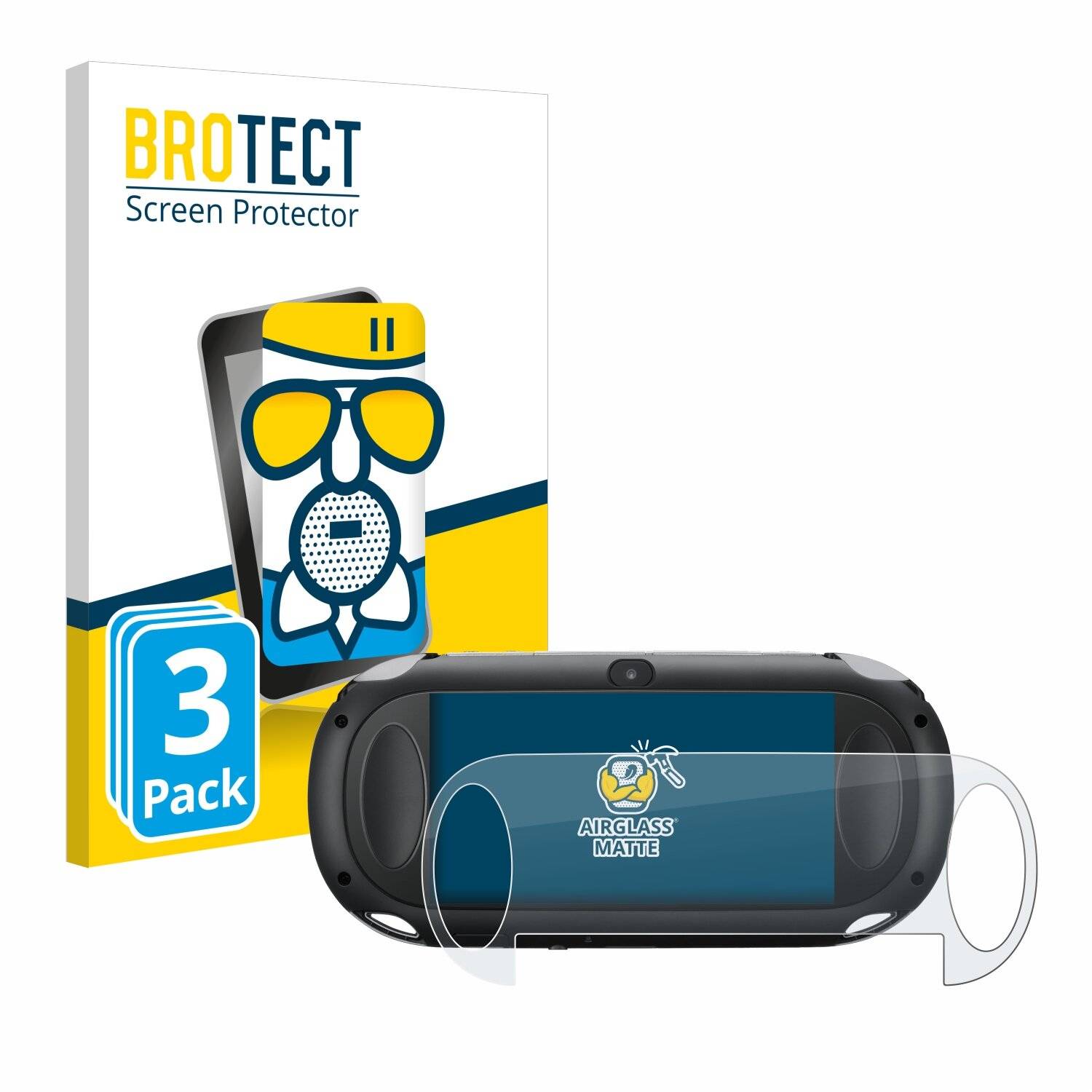 3x BROTECT AirGlass Matt Glas Panzer Folie für Sony Playstation PCH-1000-Serie PS Vita