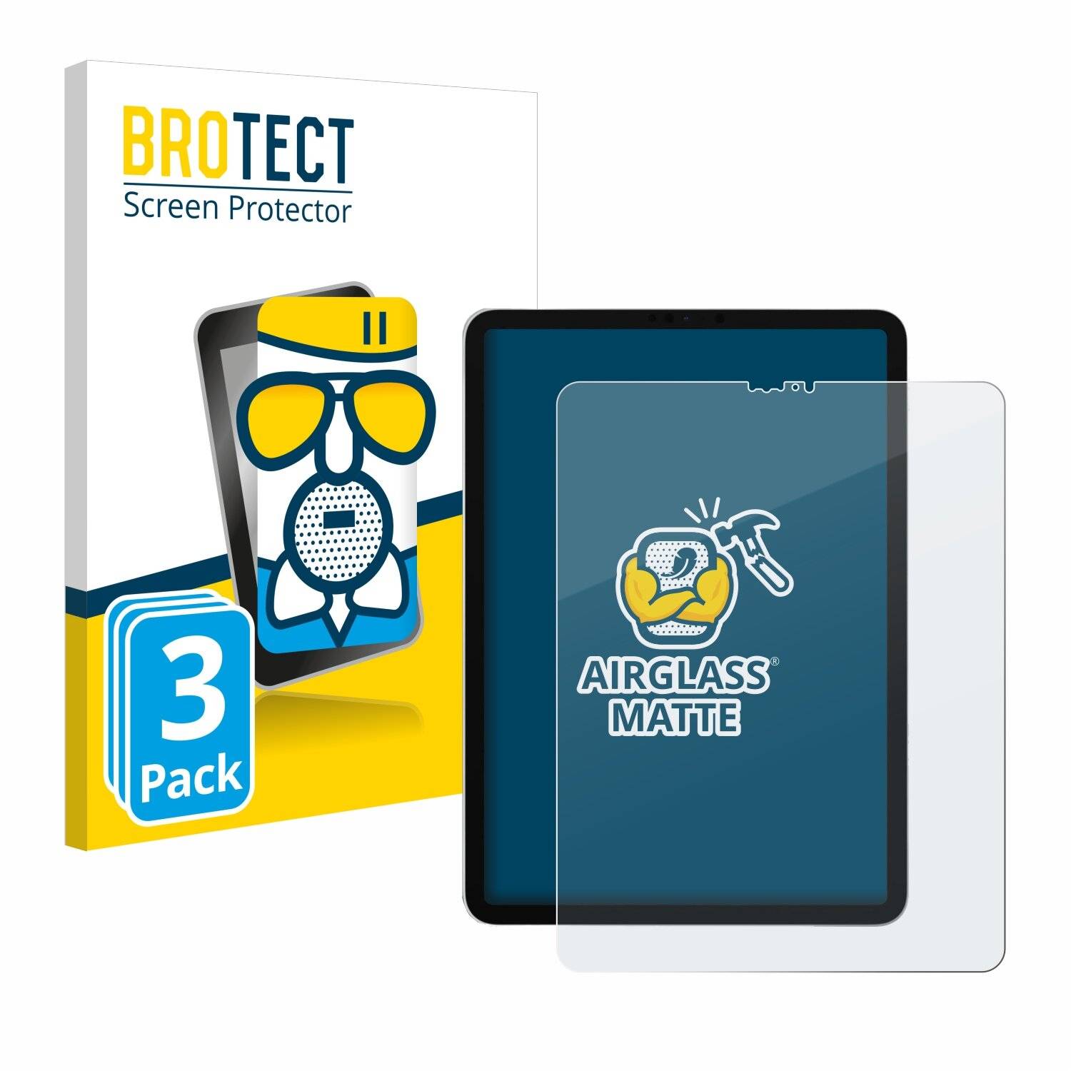 3x BROTECT AirGlass Matt Glas Panzer Folie für Apple iPad Pro 12.9 2018 (3.
