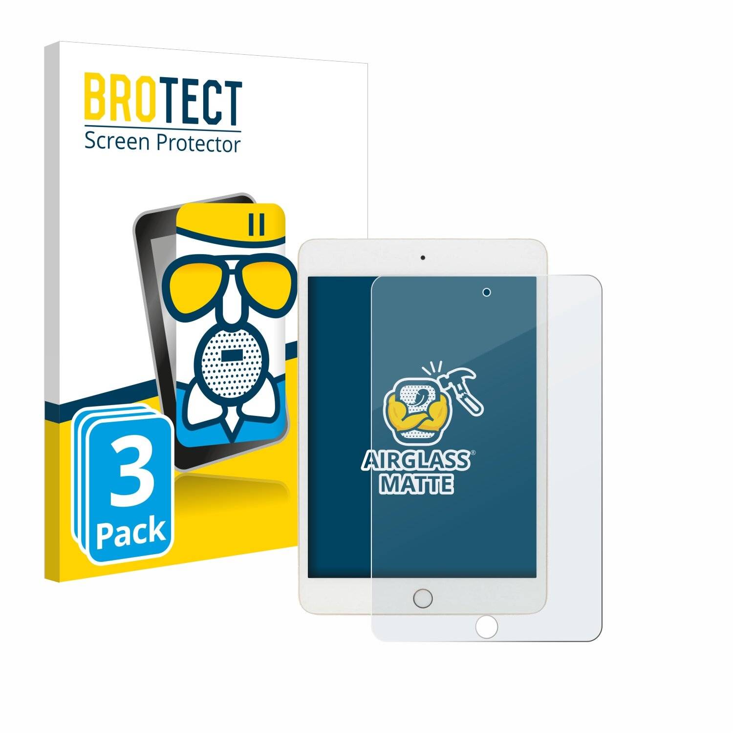 3x BROTECT AirGlass Matt Glas Panzer Folie für Apple iPad Mini 5 2019 (5. Gen.)
