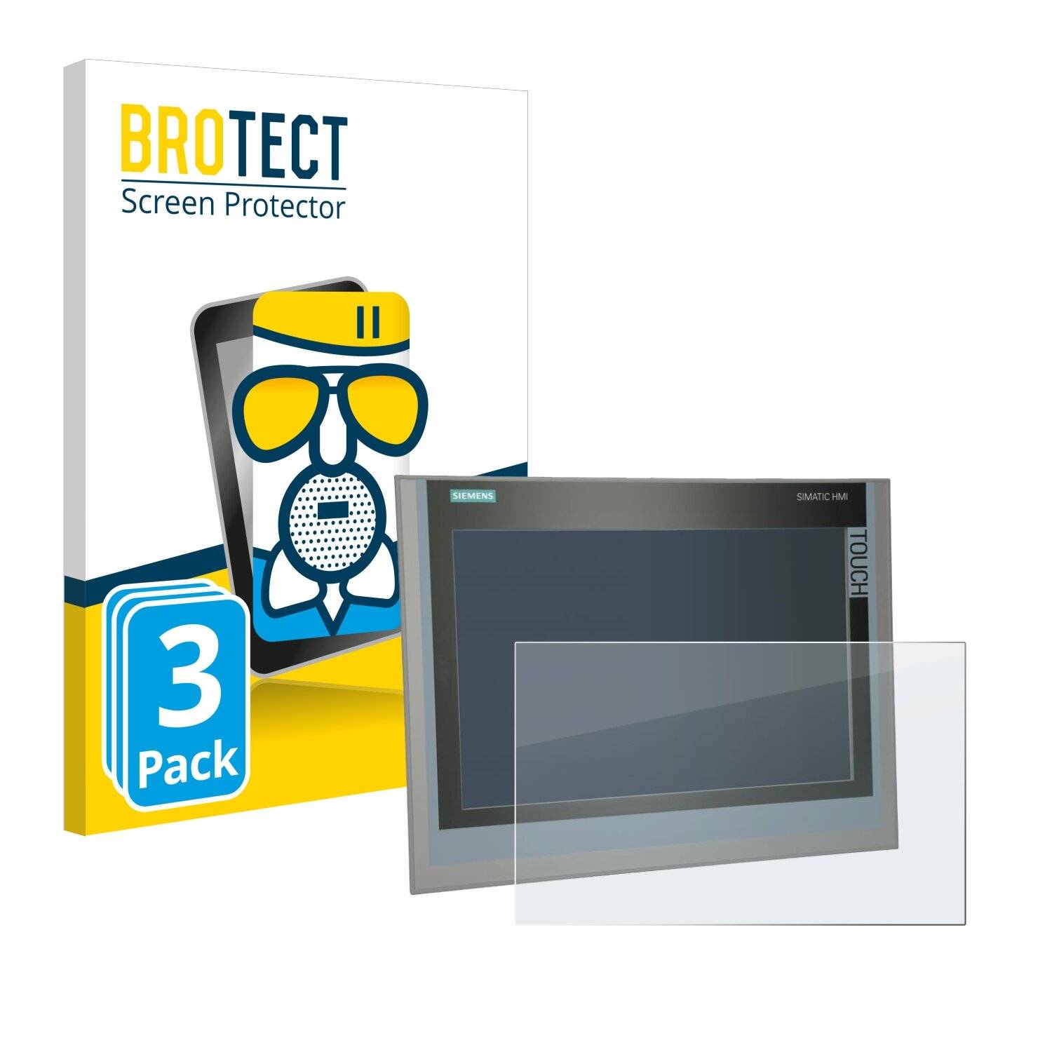 3x BROTECT AirGlass Matt Glas Panzer Folie für Siemens Simatic HMI TP 1500