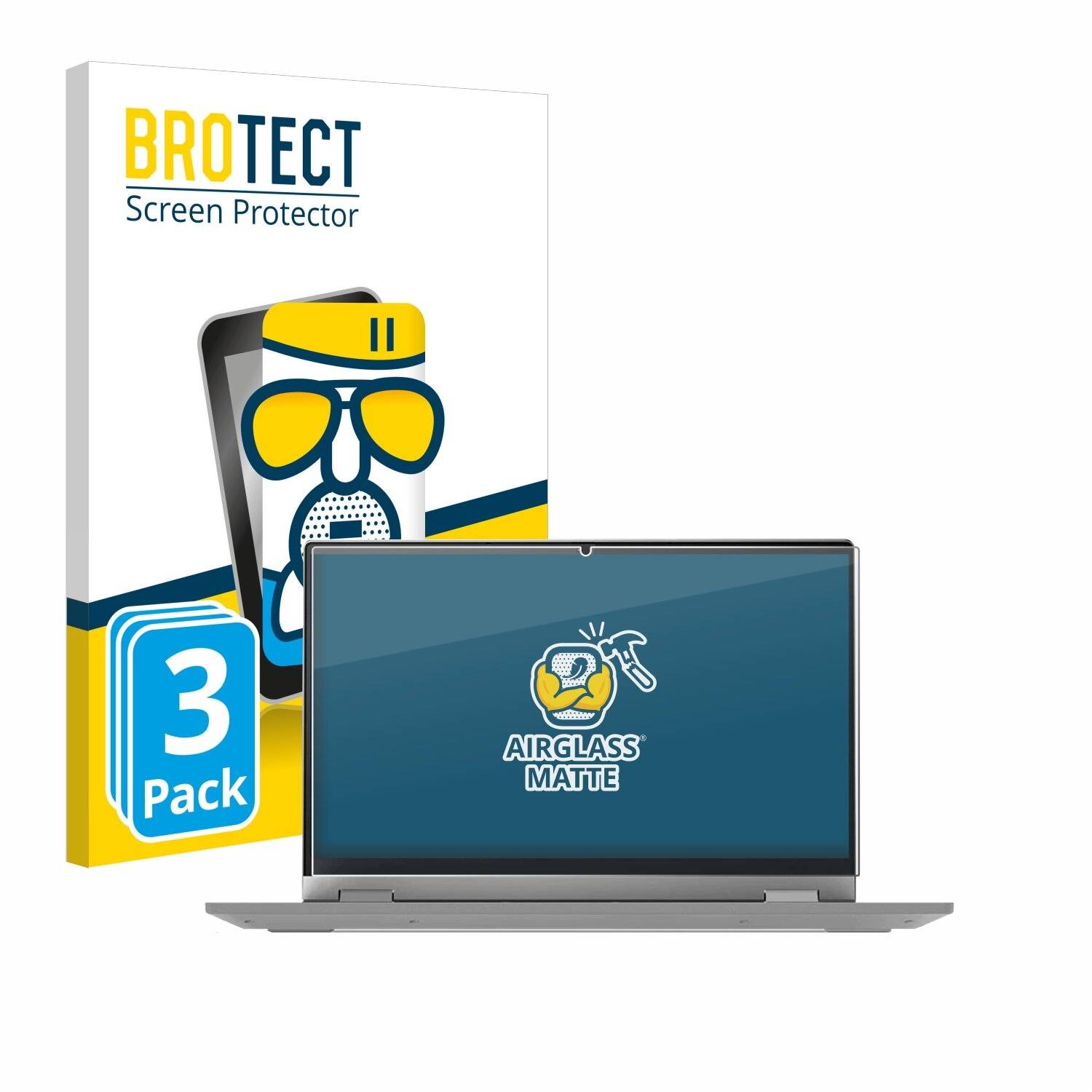 3x BROTECT AirGlass Matt Glas Panzer Folie für Lenovo IdeaPad Flex 5i