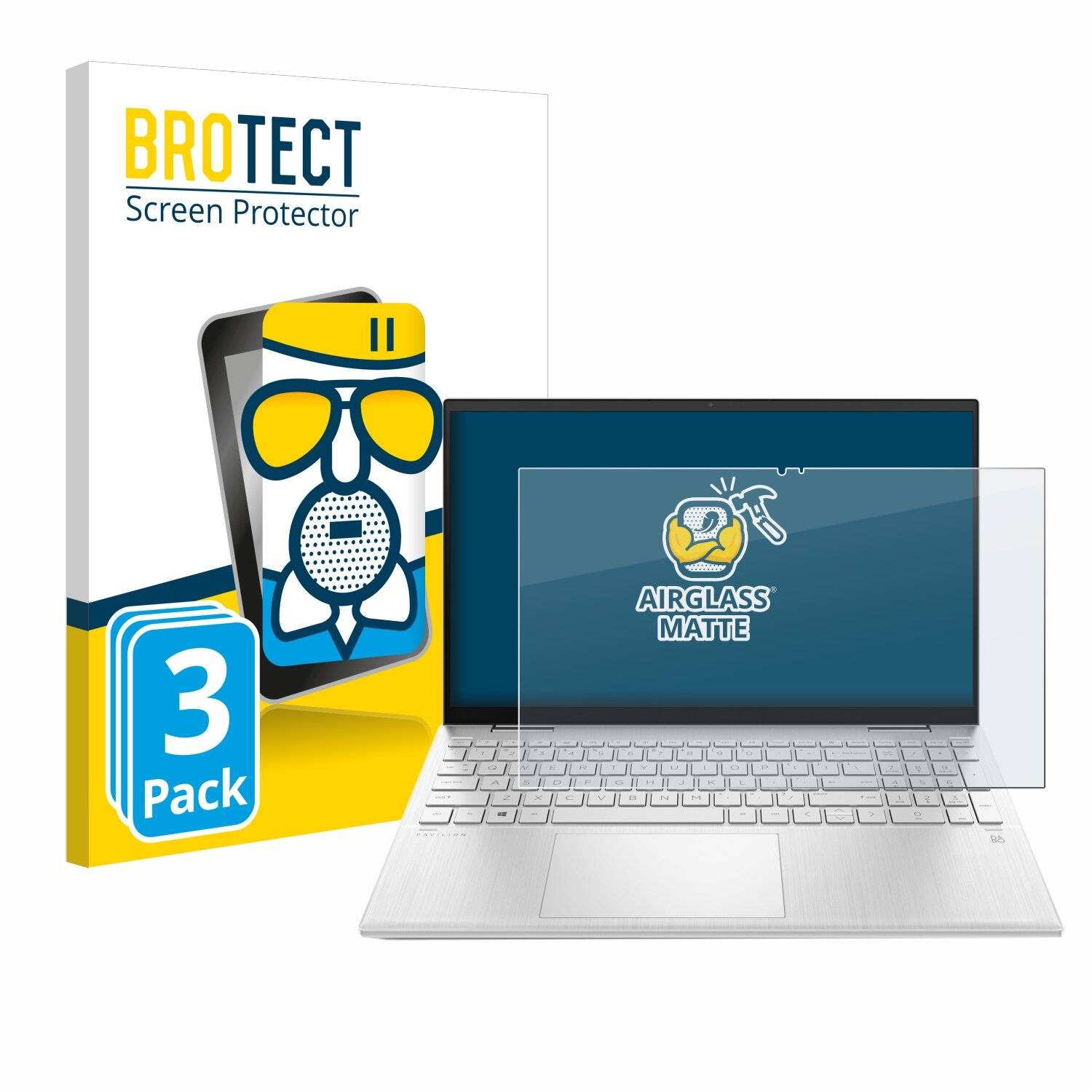3x BROTECT AirGlass Matt Glas Panzer Folie für HP Pavilion x360