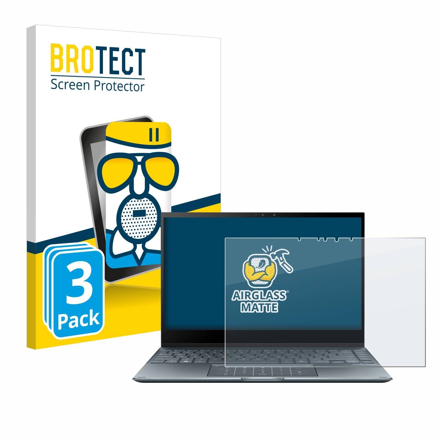 3x BROTECT AirGlass Matt Glas Panzer Folie für ASUS ZenBook Flip 13