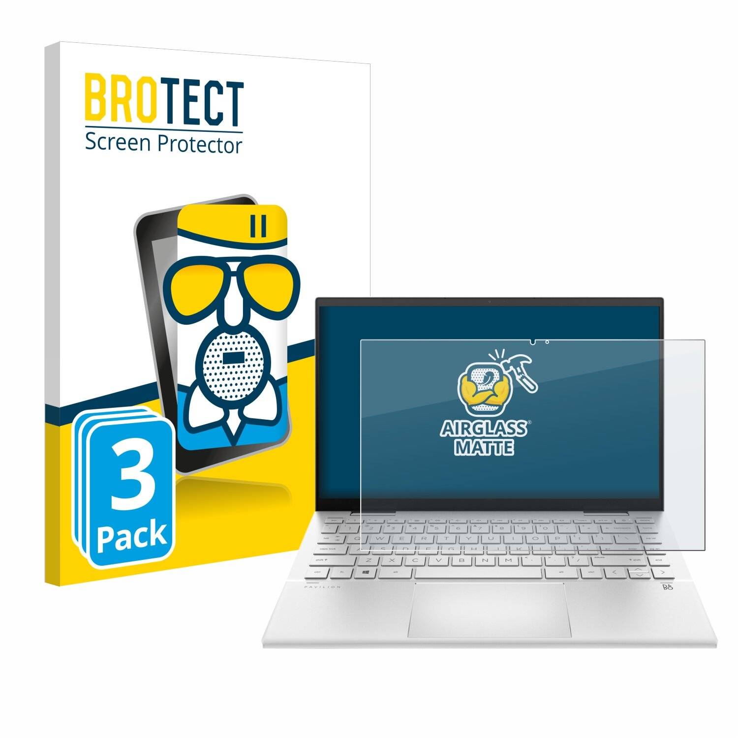 3x BROTECT AirGlass Matt Glas Panzer Folie für HP Pavilion x360