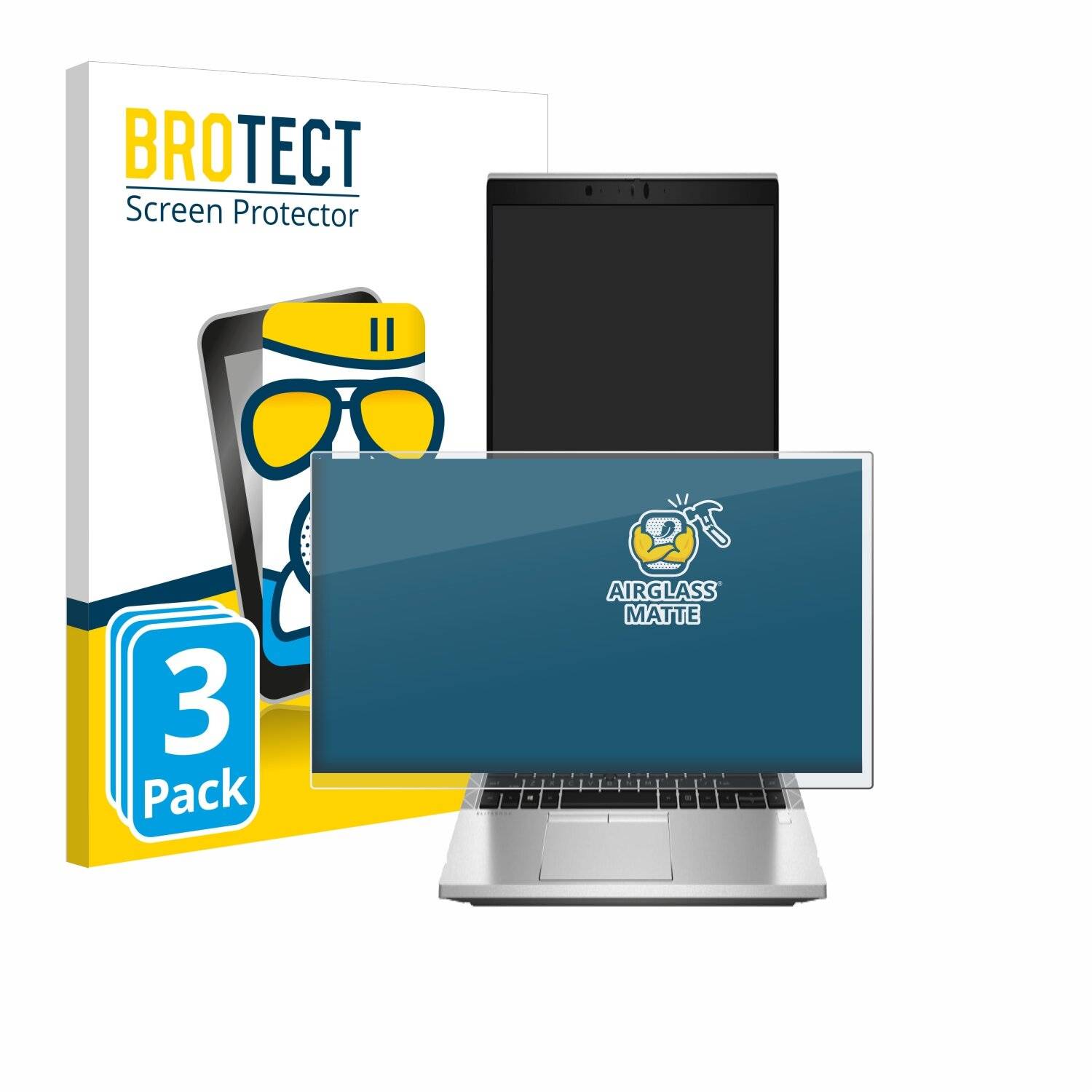 3x BROTECT AirGlass Matt Glas Panzer Folie für HP EliteBook 840