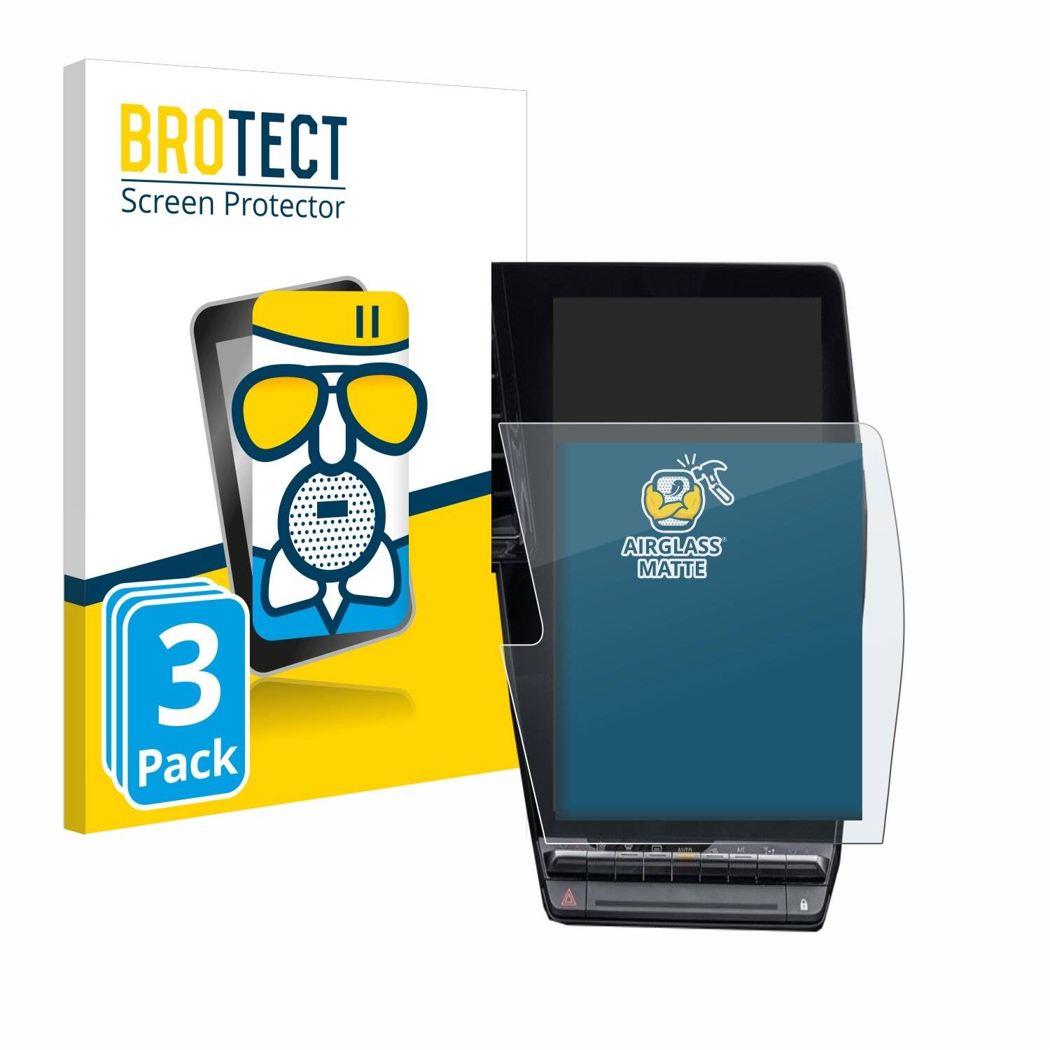 3x BROTECT AirGlass Matt Glas Panzer Folie für Renault Megane E-Tech openR Link