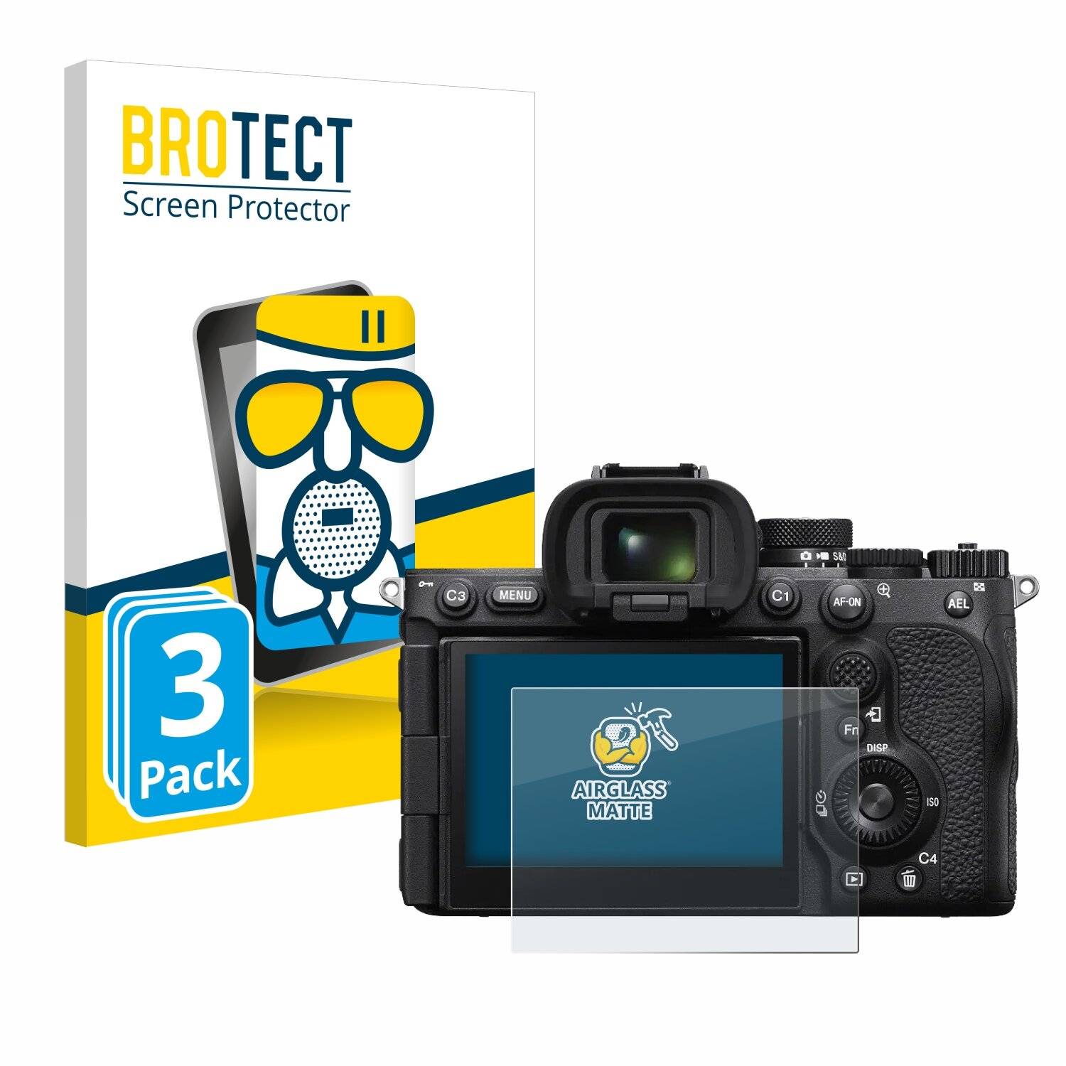 3x BROTECT AirGlass Matt Glas Panzer Folie für Sony Alpha 7R V / a7R