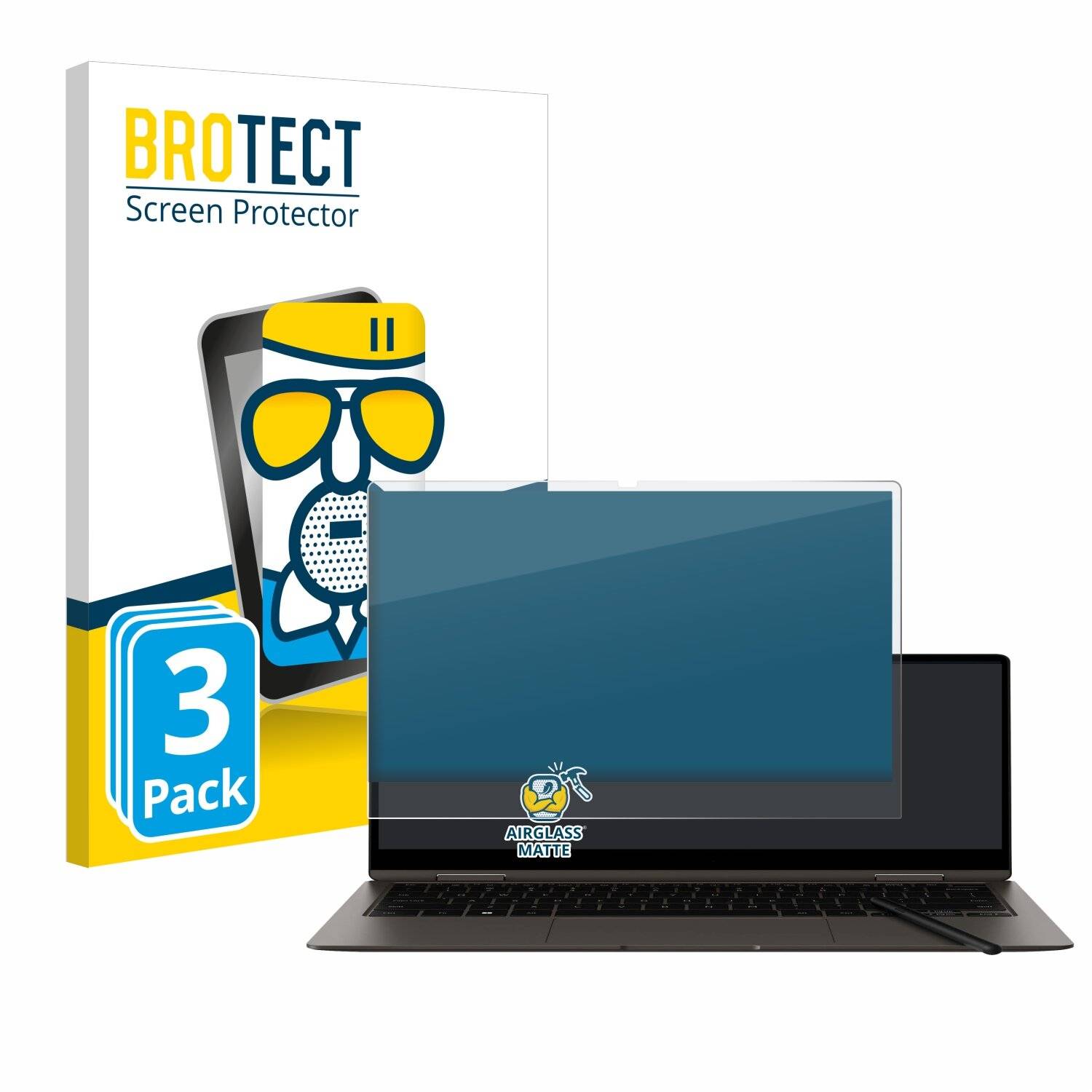 3x BROTECT AirGlass Matt Glas Panzer Folie für Samsung Galaxy Book3 360