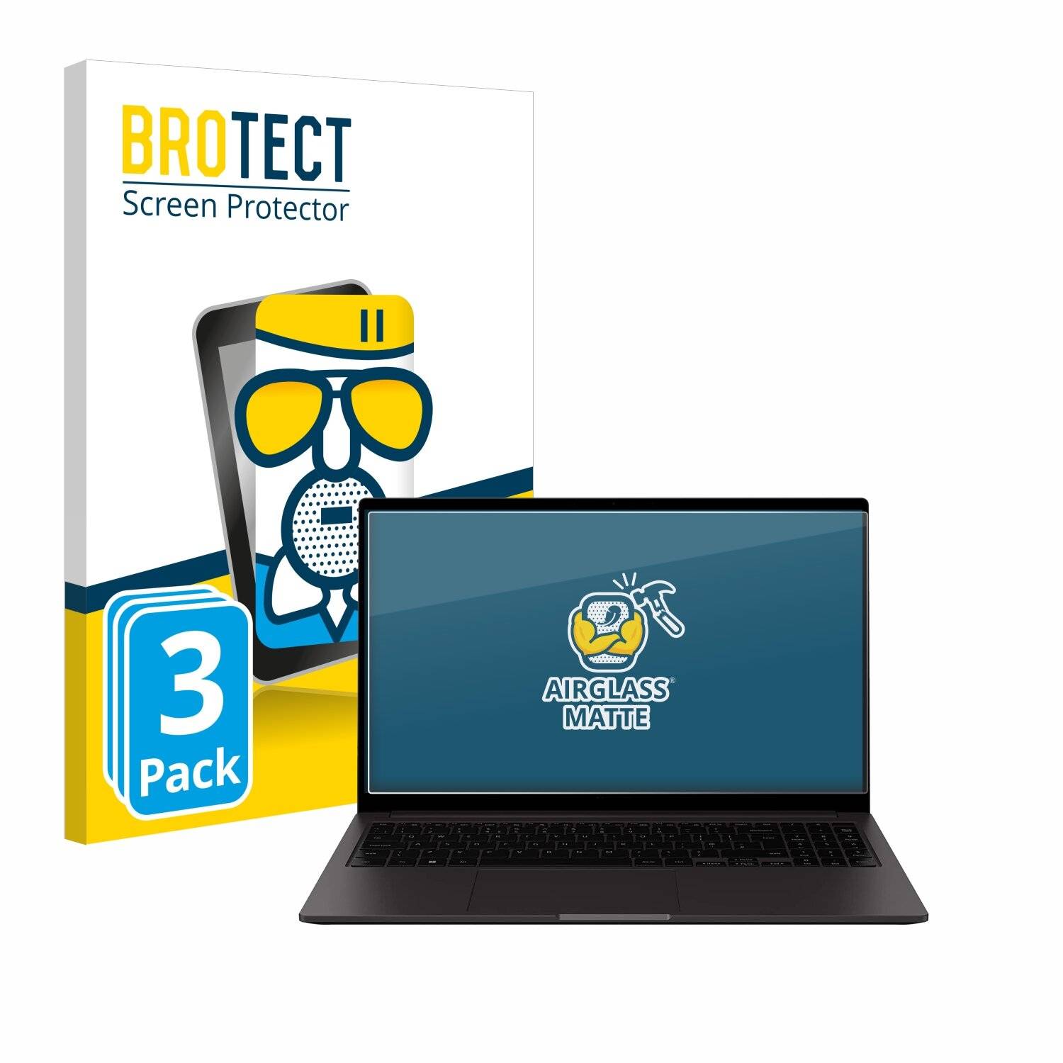 3x BROTECT AirGlass Matt Glas Panzer Folie für Samsung Galaxy Book2