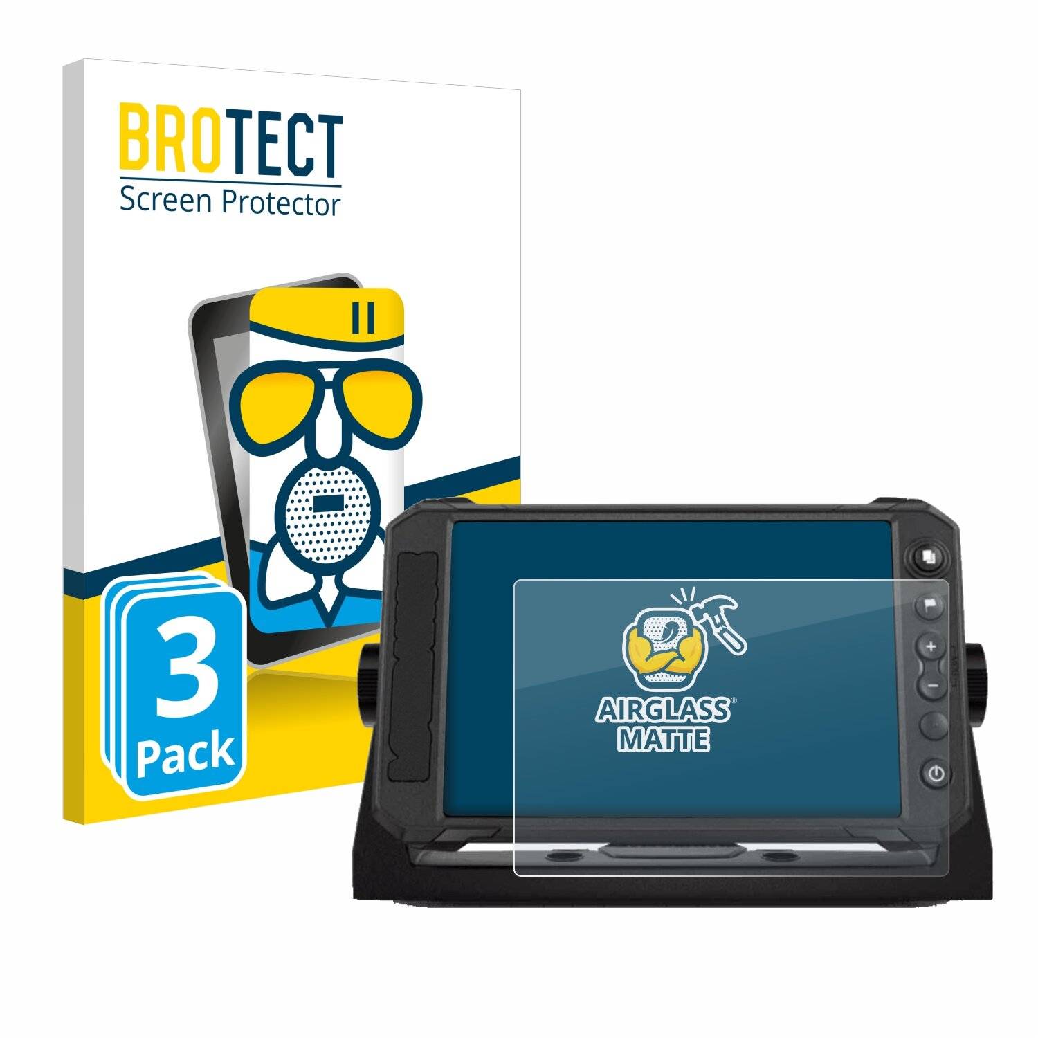 3x BROTECT AirGlass Matt Glas Panzer Folie für Lowrance Elite FS
