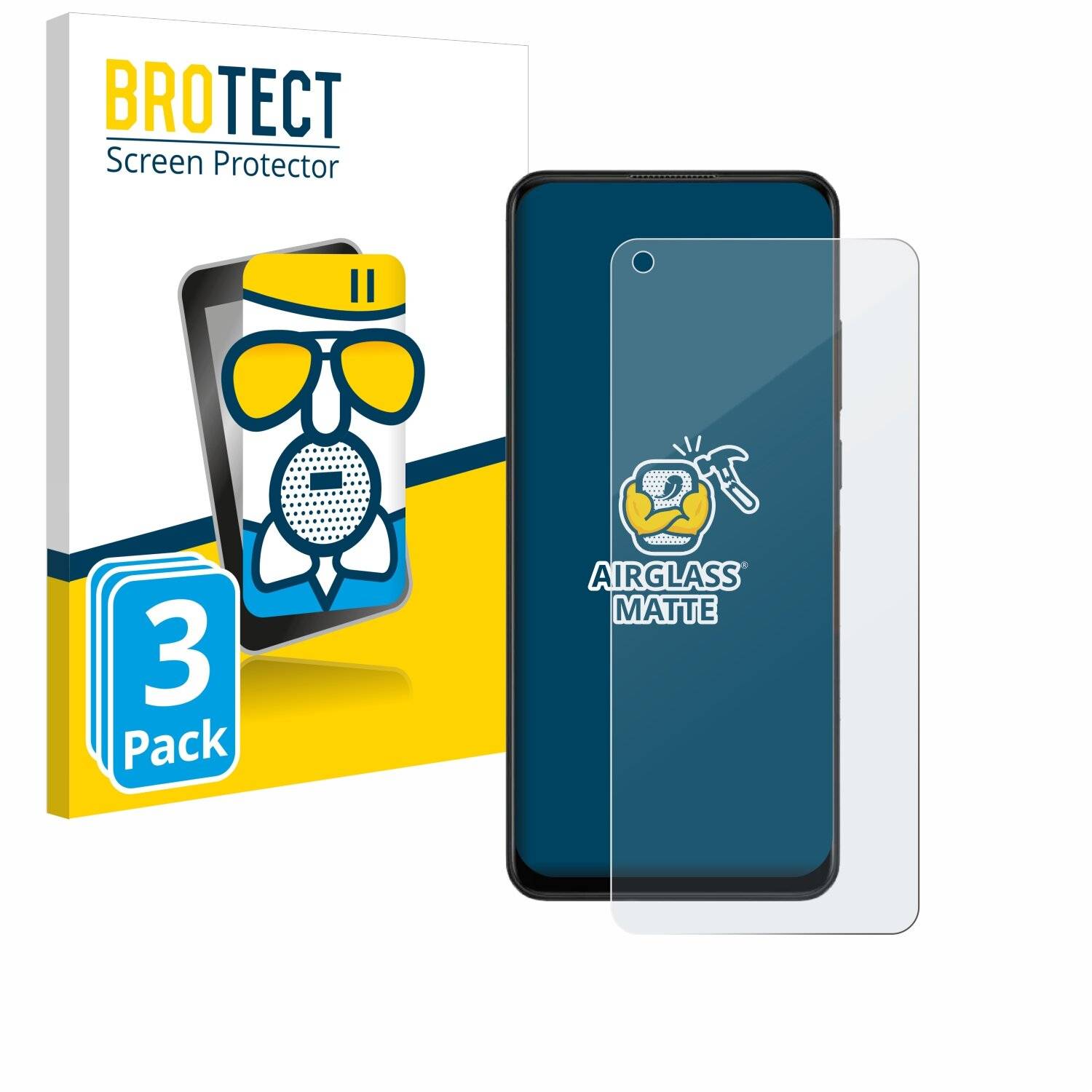 3x BROTECT AirGlass Matt Glas Panzer Folie für Oppo A78