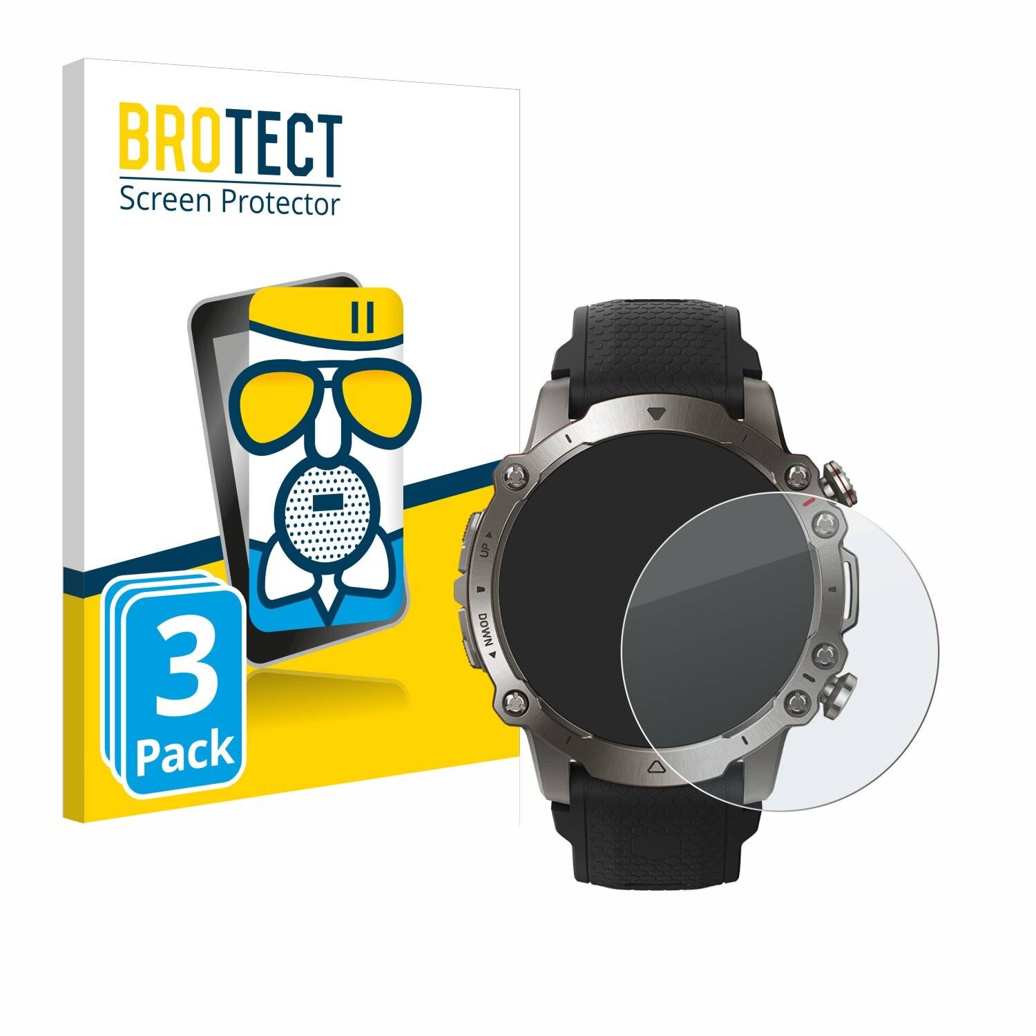 3x BROTECT AirGlass Matt Glas Panzer Folie für Huami Amazfit