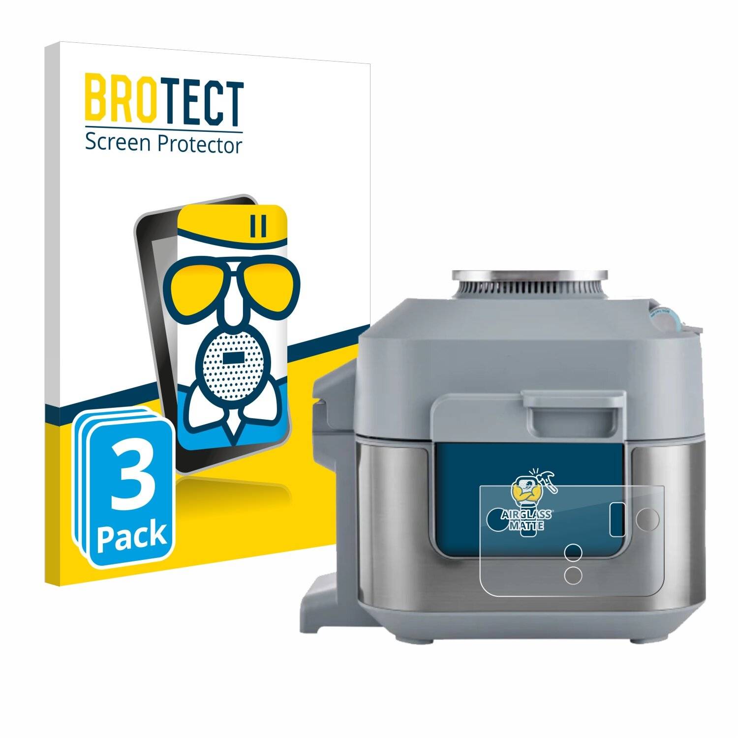 3x BROTECT AirGlass Matt Glas Panzer Folie für Ninja Speedi Rapid Cooking